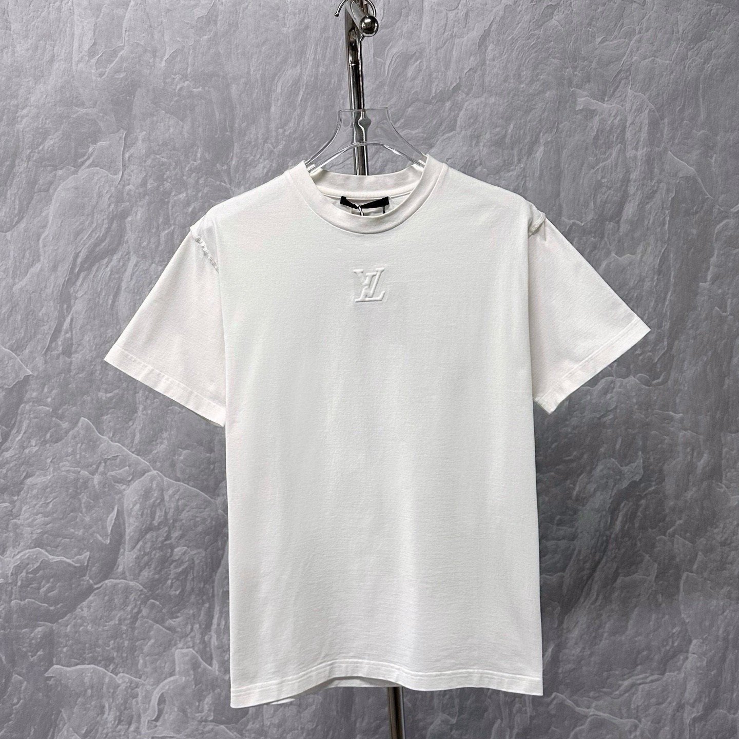 Louis Vuitton SS24 White Embossed Short Sleeve — front