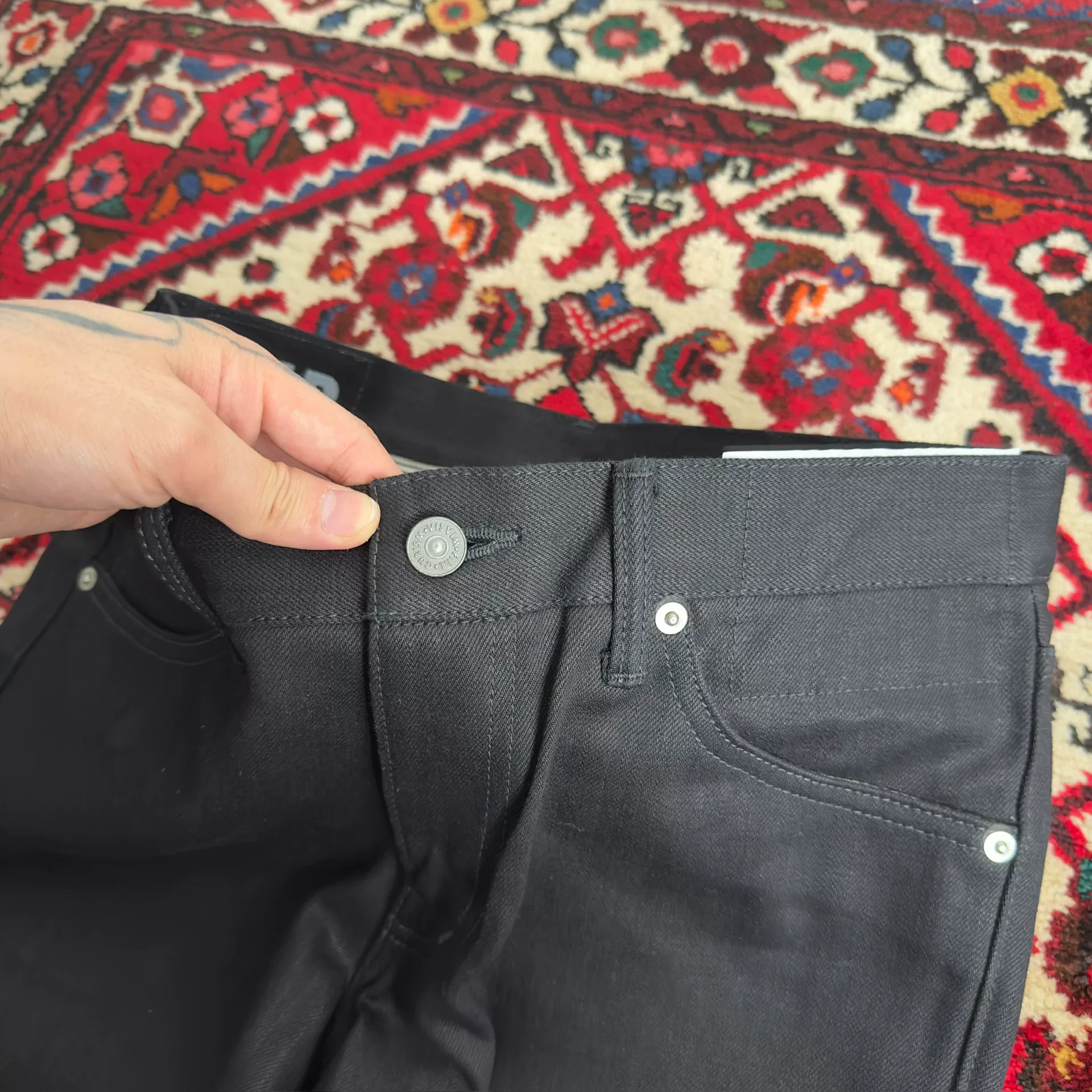 visvim 16aw 04 CMYK Black Jeans — label