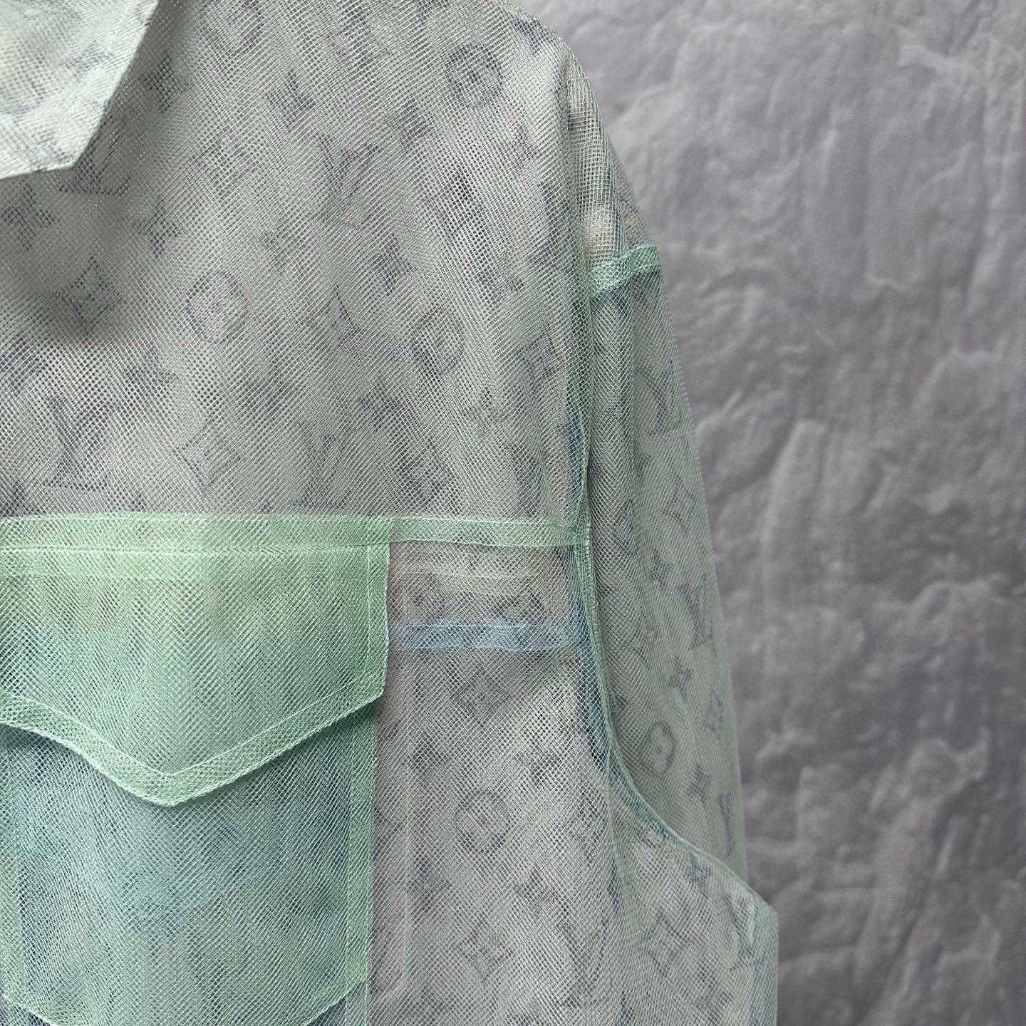 Louis Vuitton Monogram Layered Organza Shirt Jacket — detail