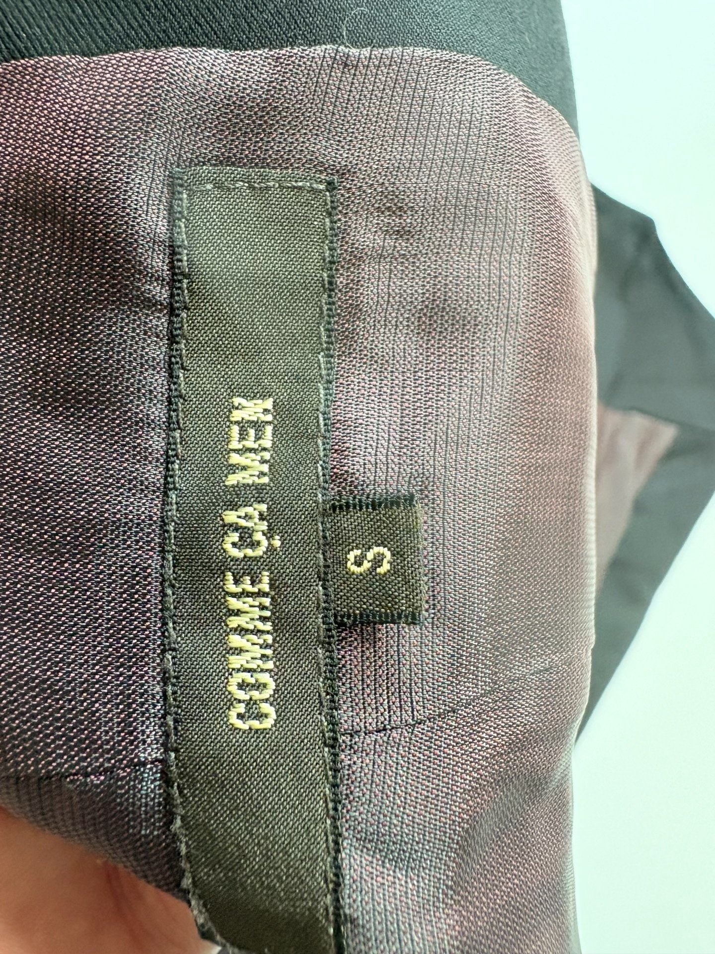 COMME CA MEN Black Suit Vest — label
