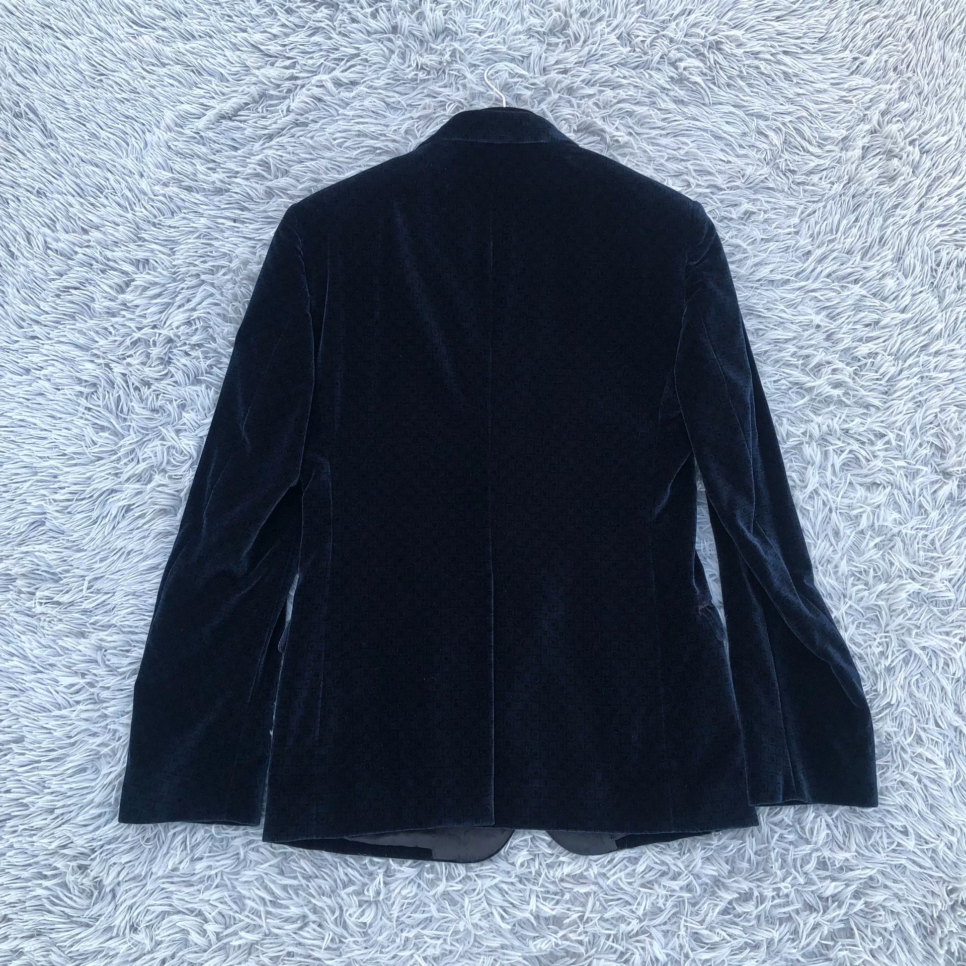 Dolce Gabbana Dark Blue Velvet Blazer — label