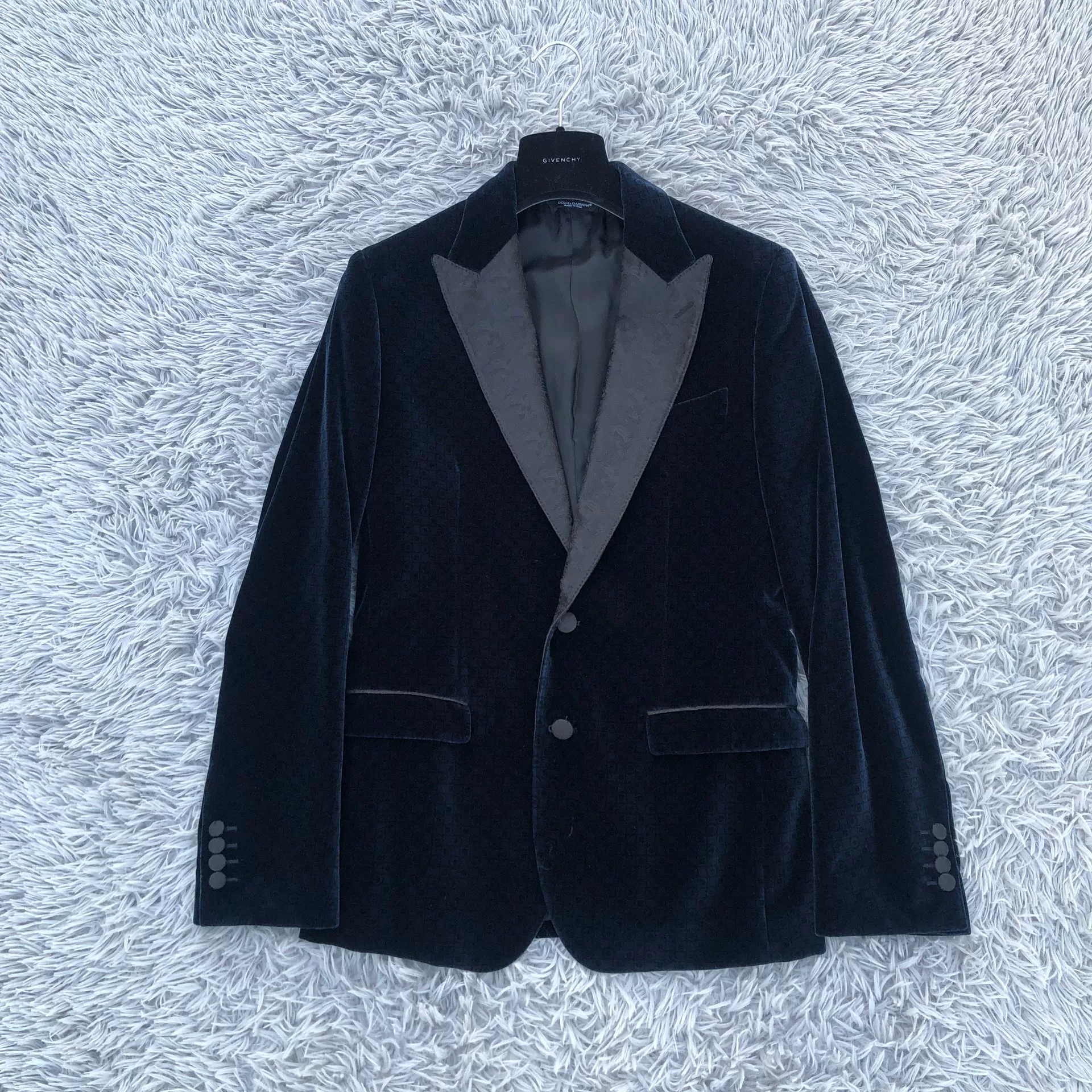 Dolce Gabbana Dark Blue Velvet Blazer