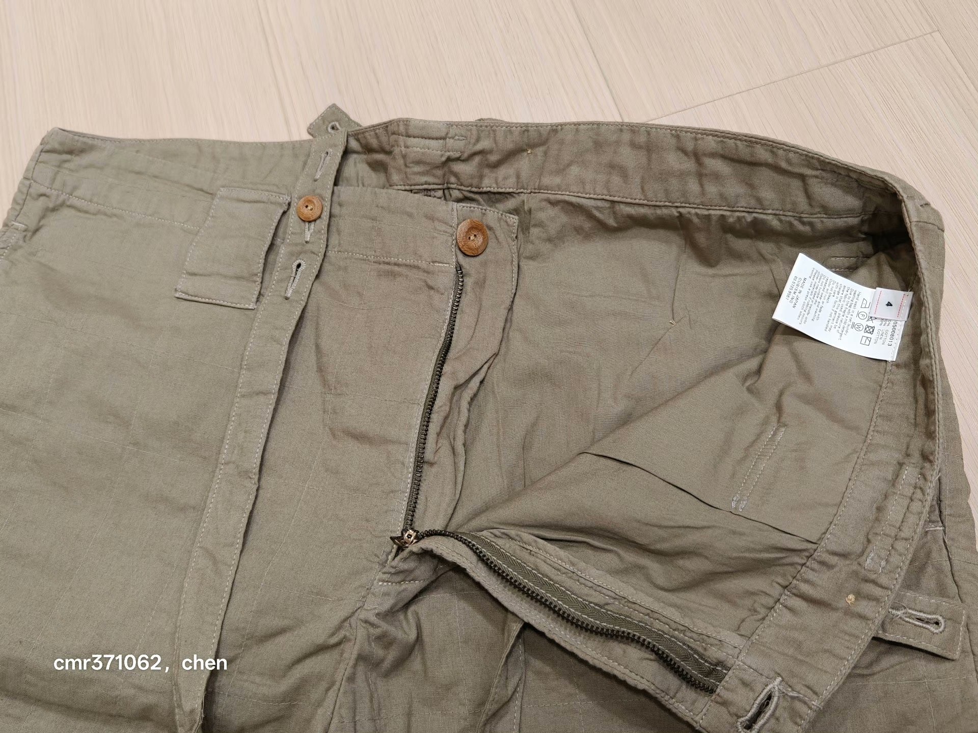 VISVIM 20SS MANNOCK SHORTS STITCHES — label