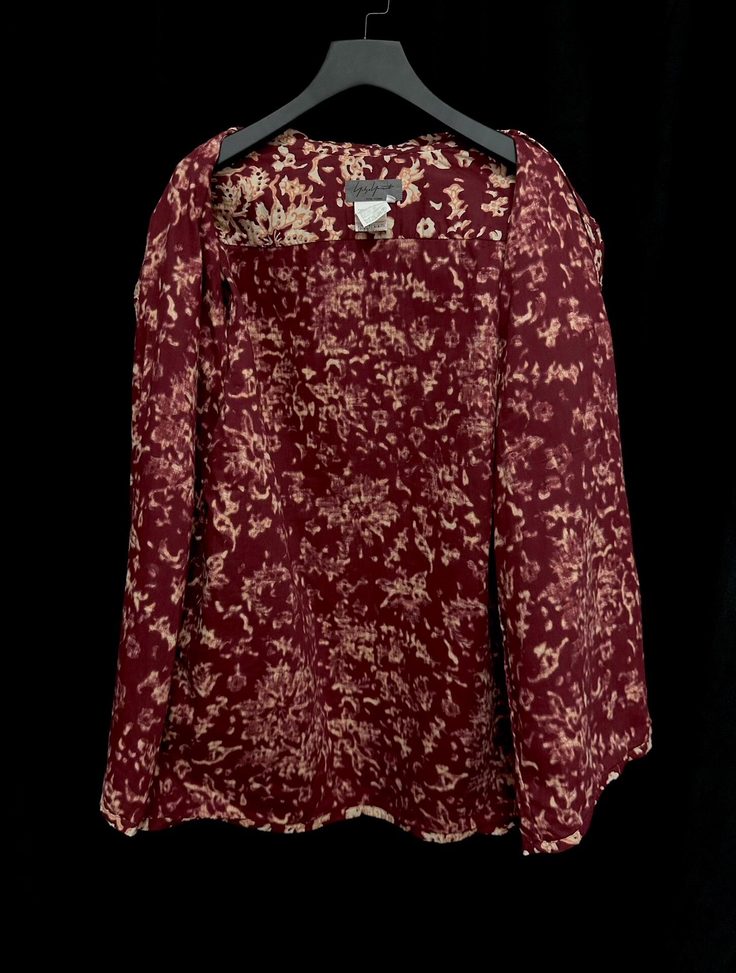 Yohji Yamamoto 06SS Discharge Flower Shirt — detail