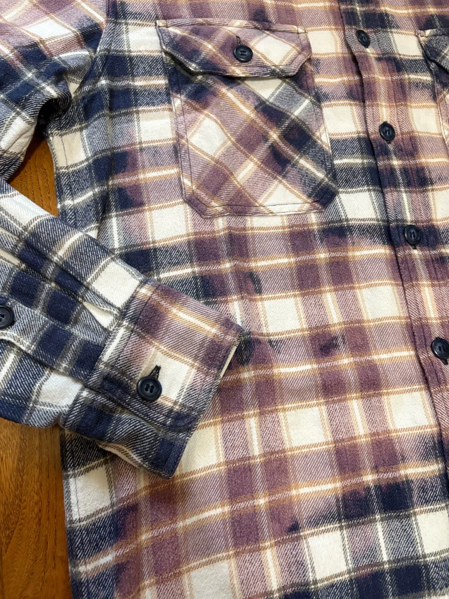 Descendant Moss Check Tie-Dye Long-Sleeve Shirt — back