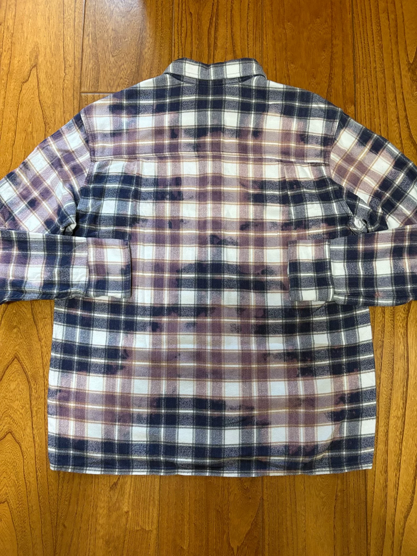 Descendant Moss Check Tie-Dye Long-Sleeve Shirt — front