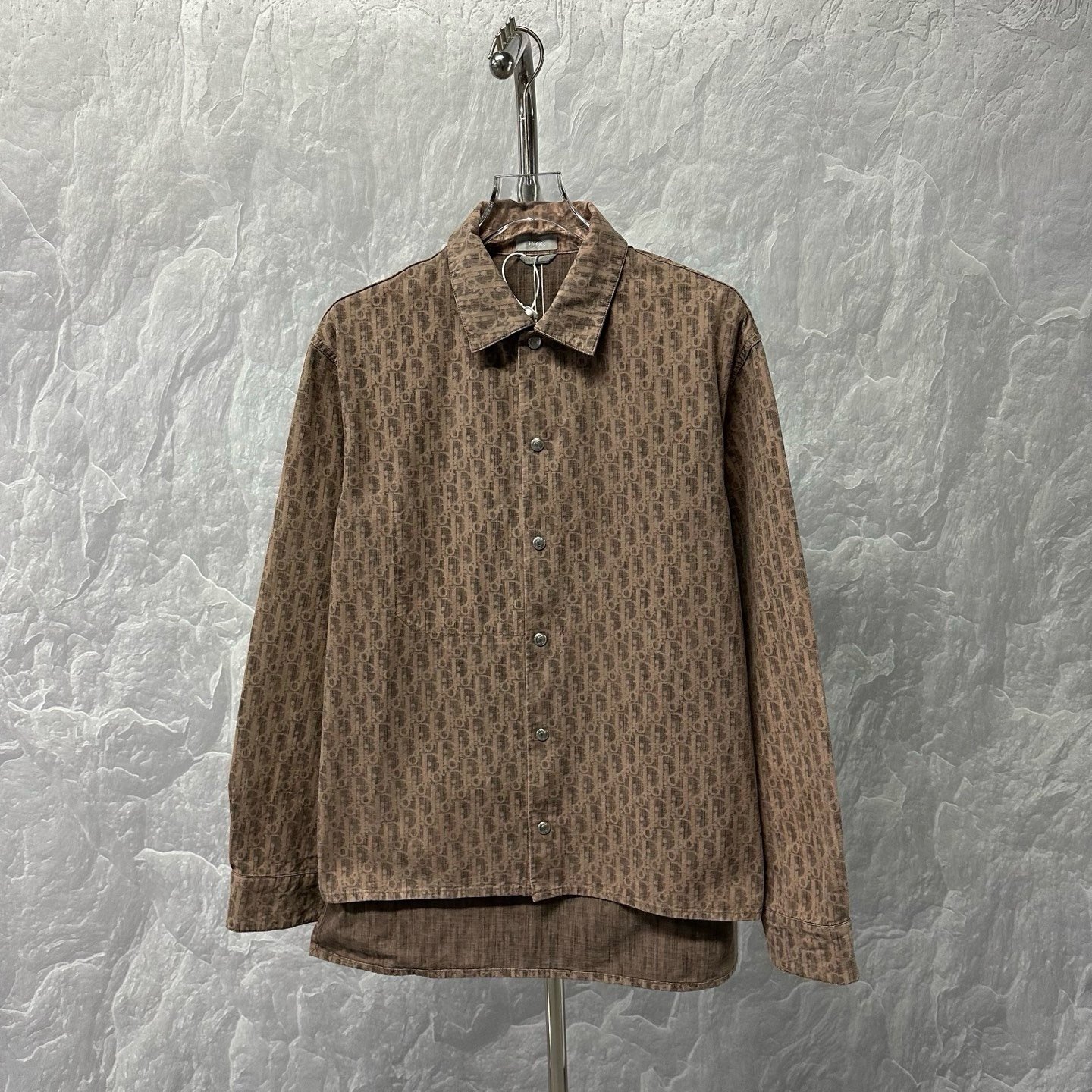 Dior Brown Logo Denim Shirt Jacket
