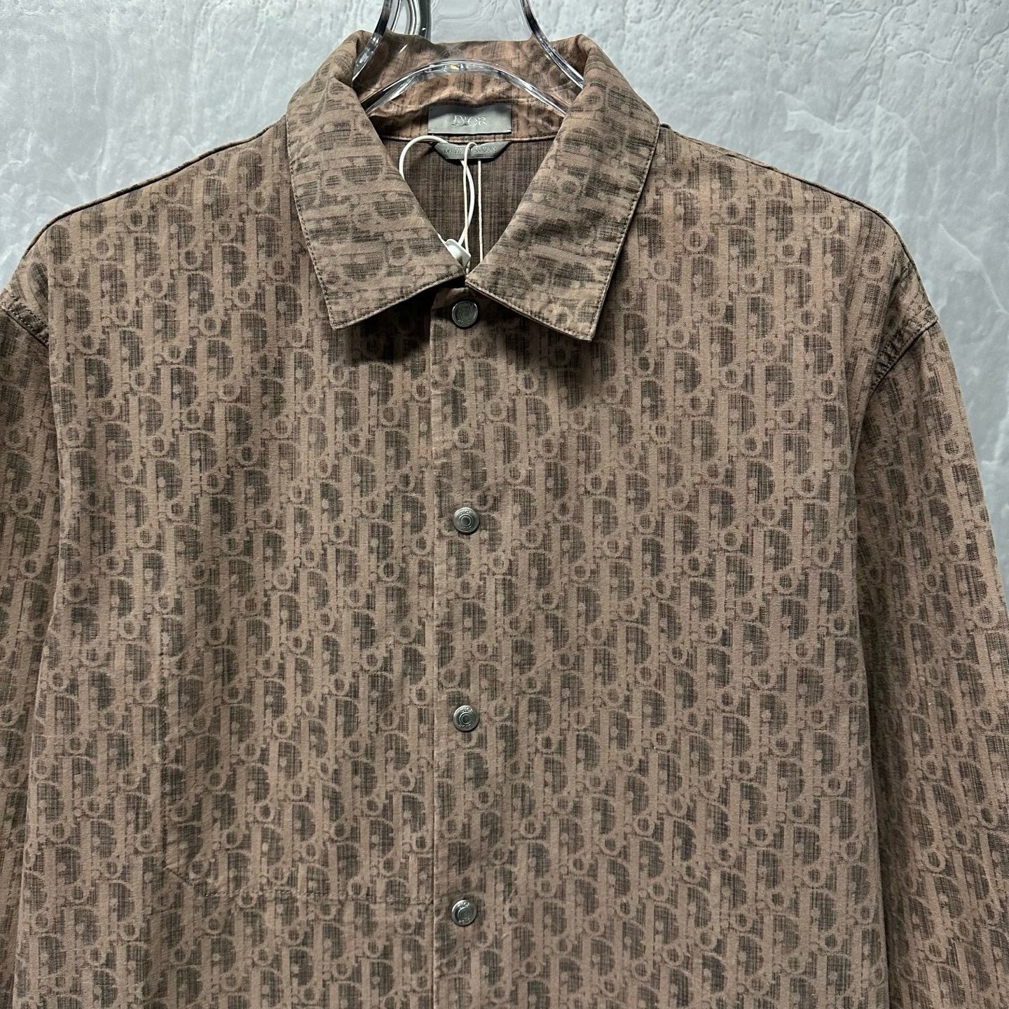 Dior Brown Logo Denim Shirt Jacket — front
