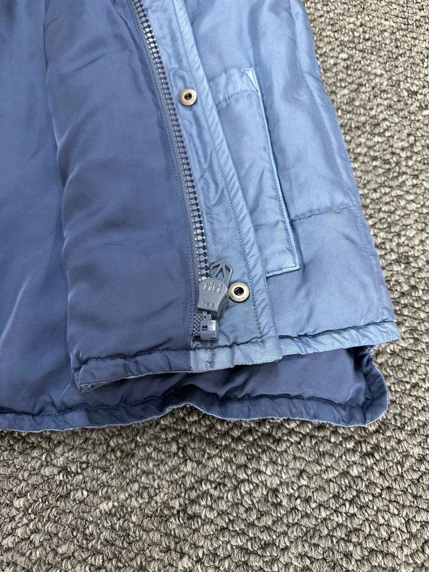visvim Blue Quilted Down Vest — detail
