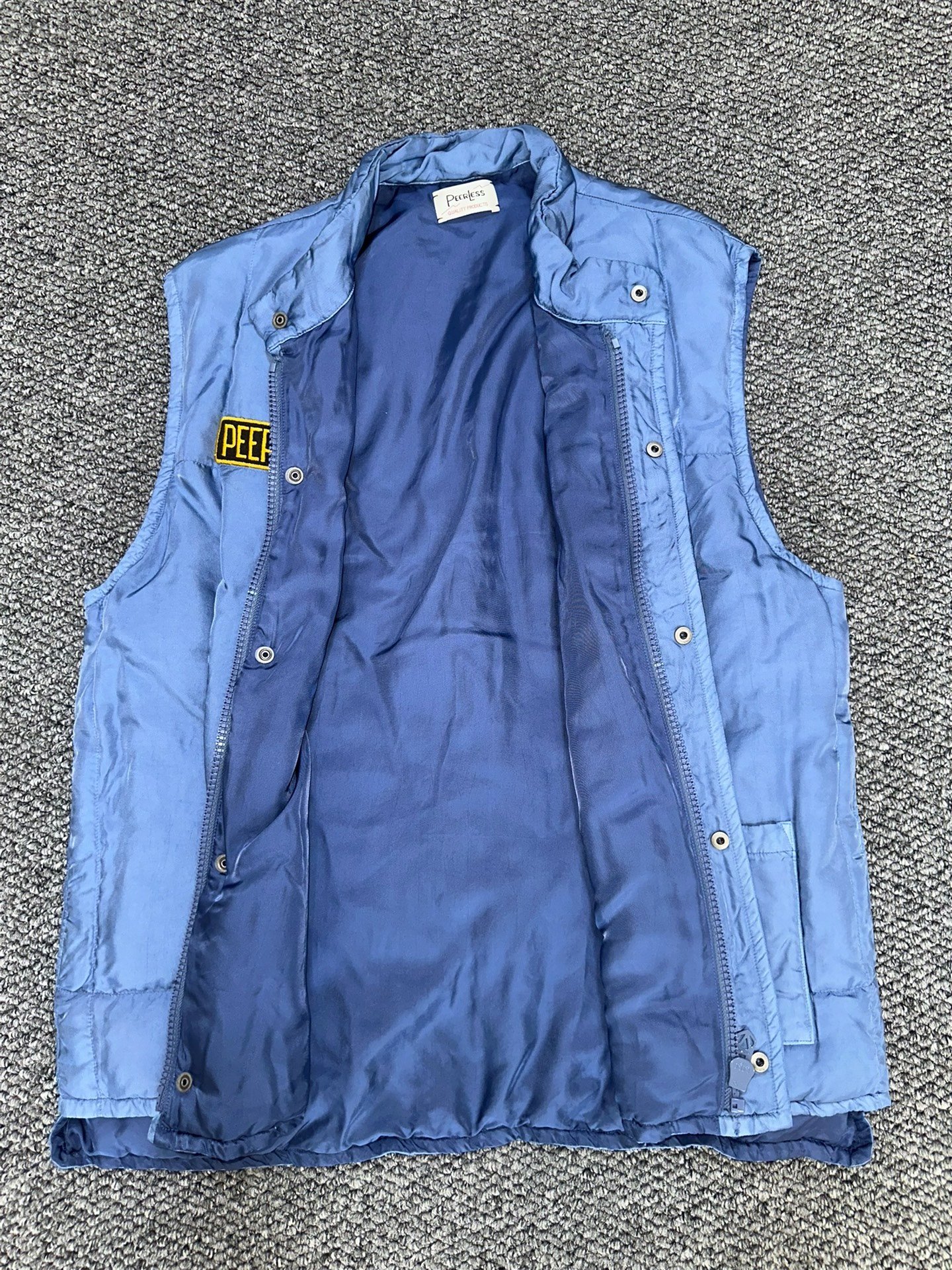 visvim Blue Quilted Down Vest — front
