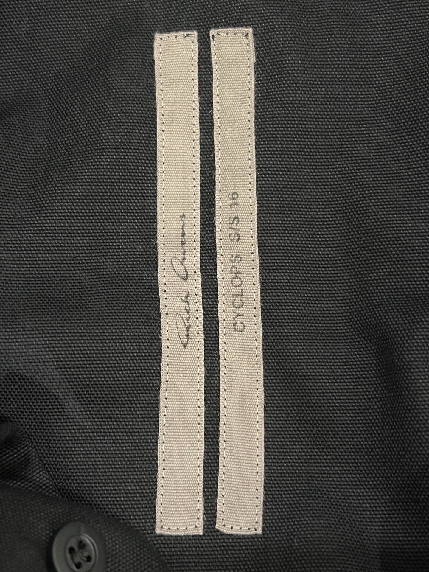 Rick Owens Mid-Length Utility Shirt Jacket — label