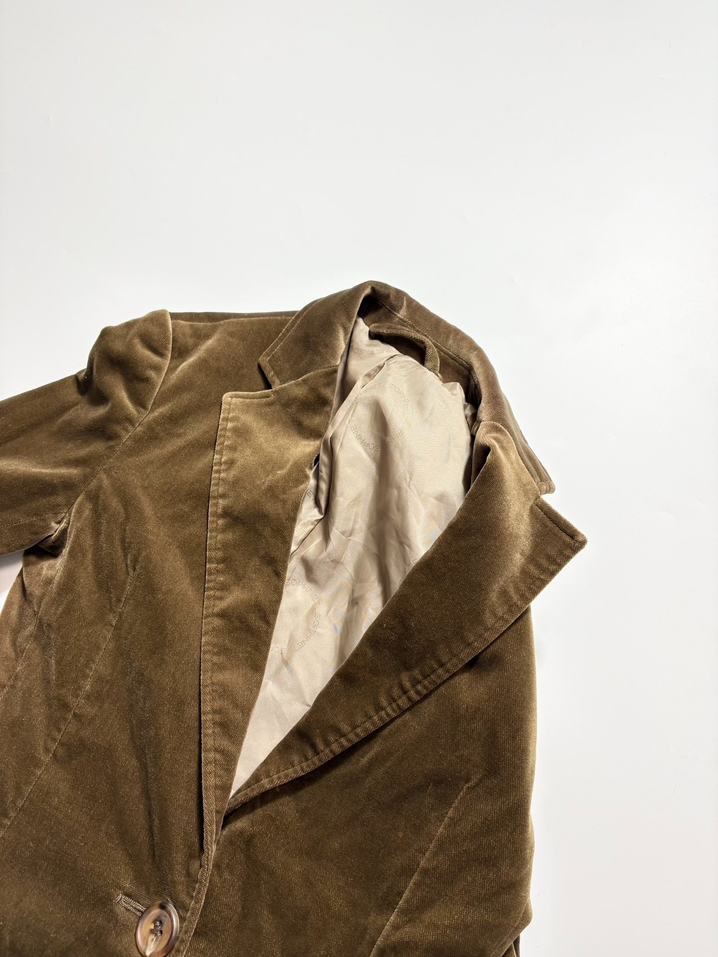 Sophnet Brown Velvet Blazer — label