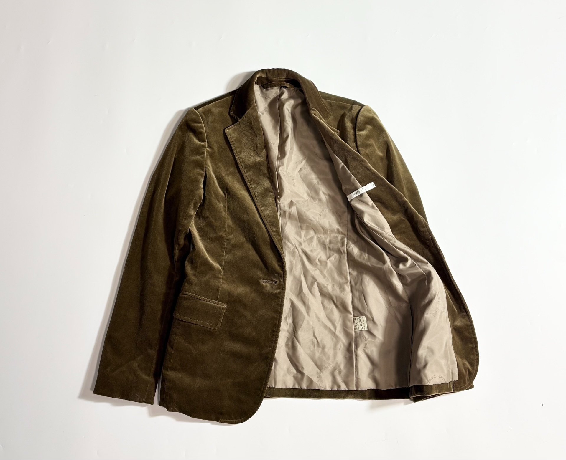 Sophnet Brown Velvet Blazer — detail