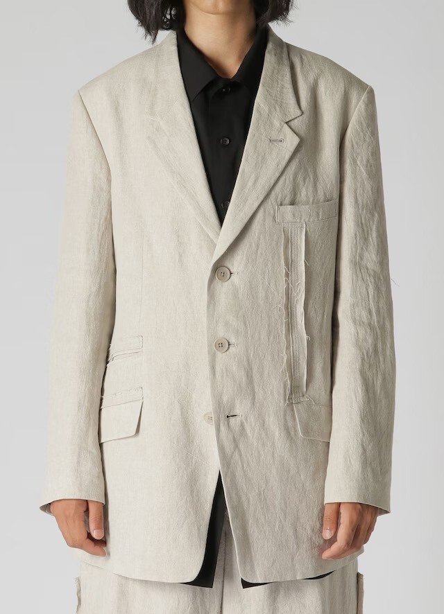 Yohji Yamamoto Y's Men's Linen Blazer — label
