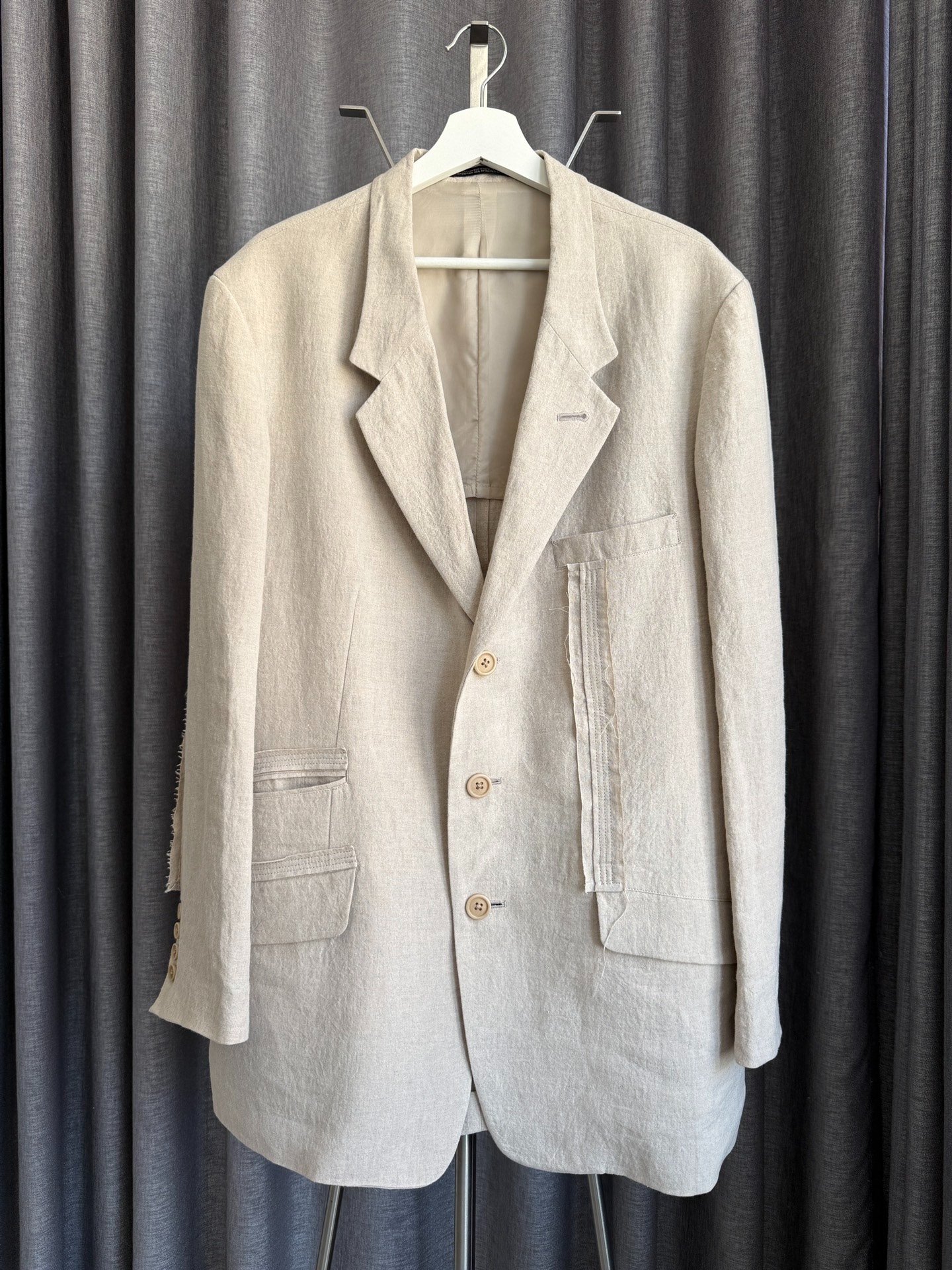 Yohji Yamamoto Y's Men's Linen Blazer — detail