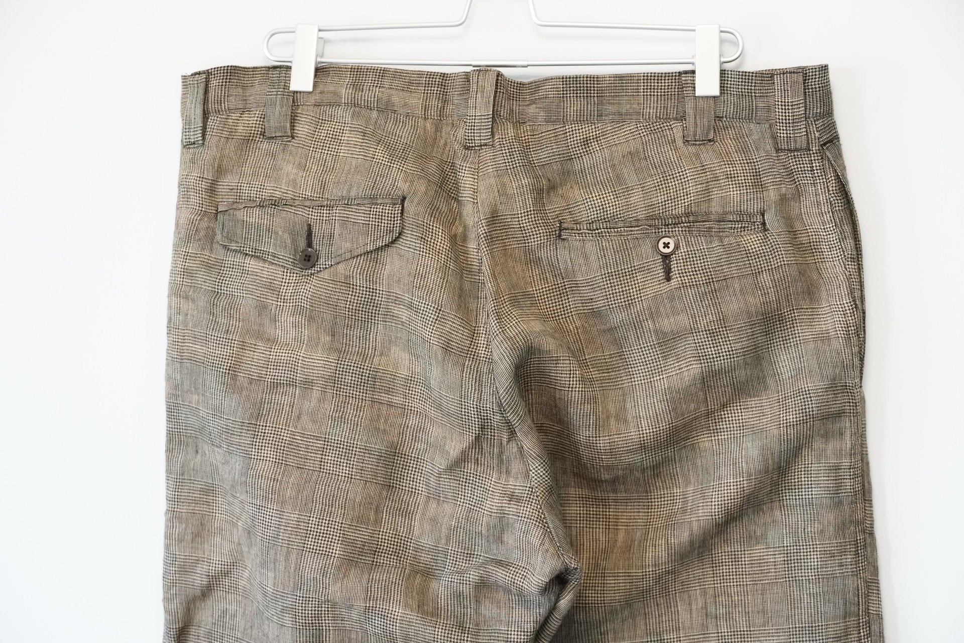 Yohji Yamamoto 10AW Checkered Straight-Leg Pants — label