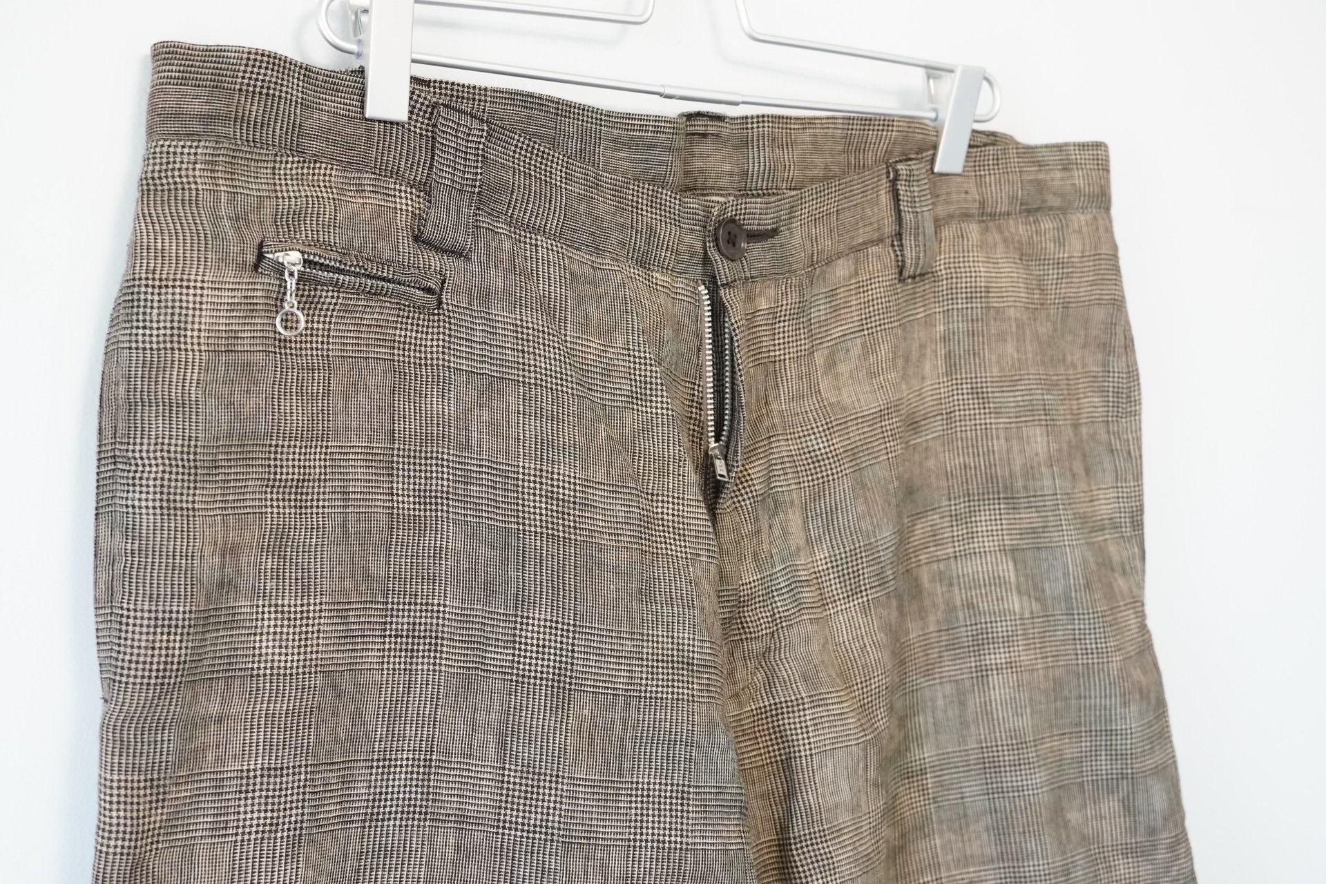 Yohji Yamamoto 10AW Checkered Straight-Leg Pants — detail