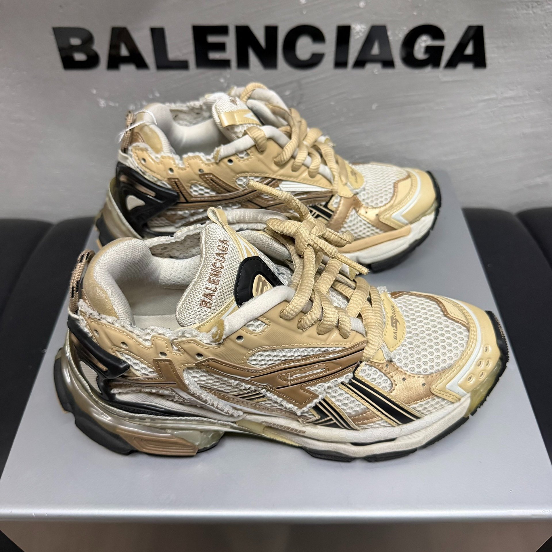 Balenciaga Runner Distressed Dad Shoes — back