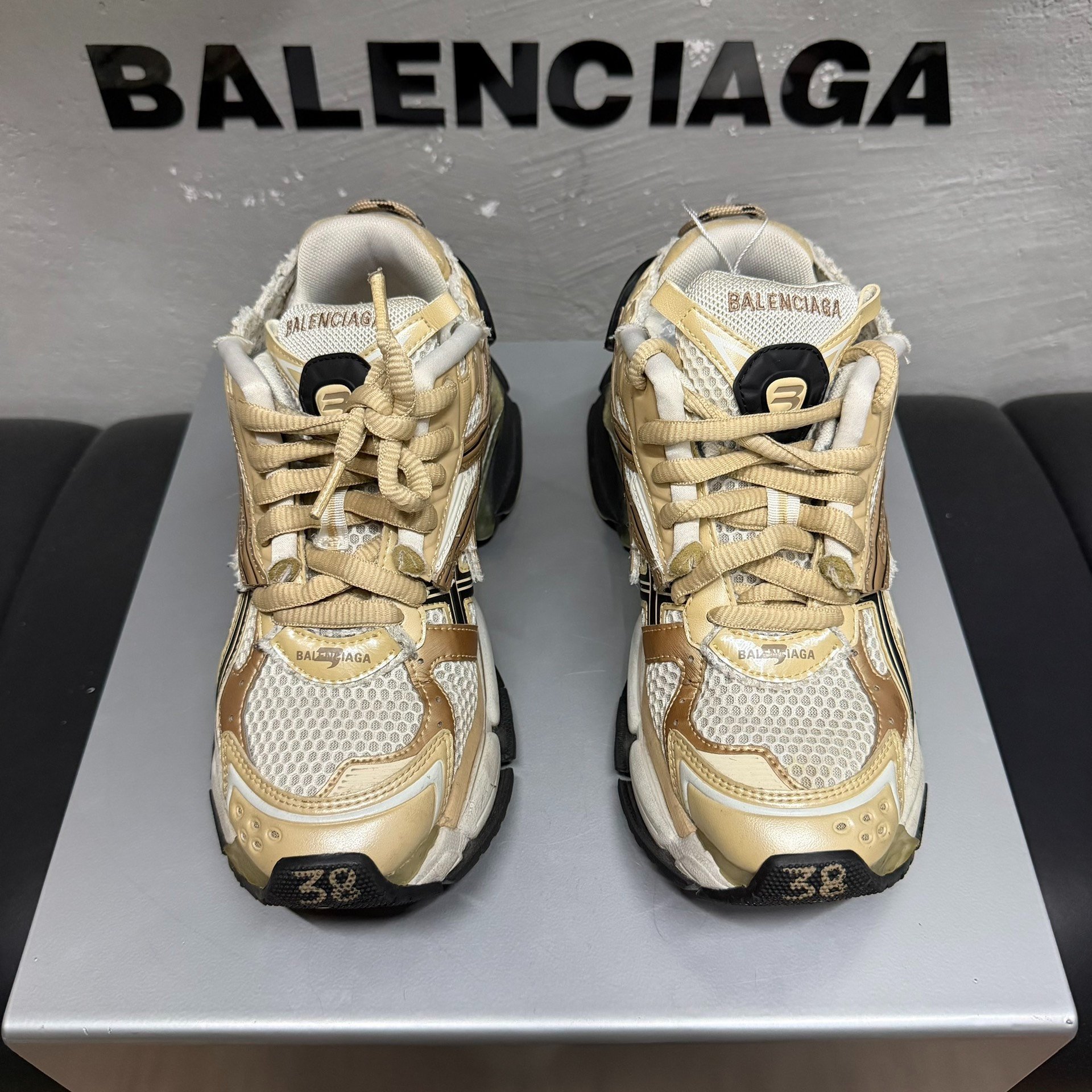 Balenciaga Runner Distressed Dad Shoes — front