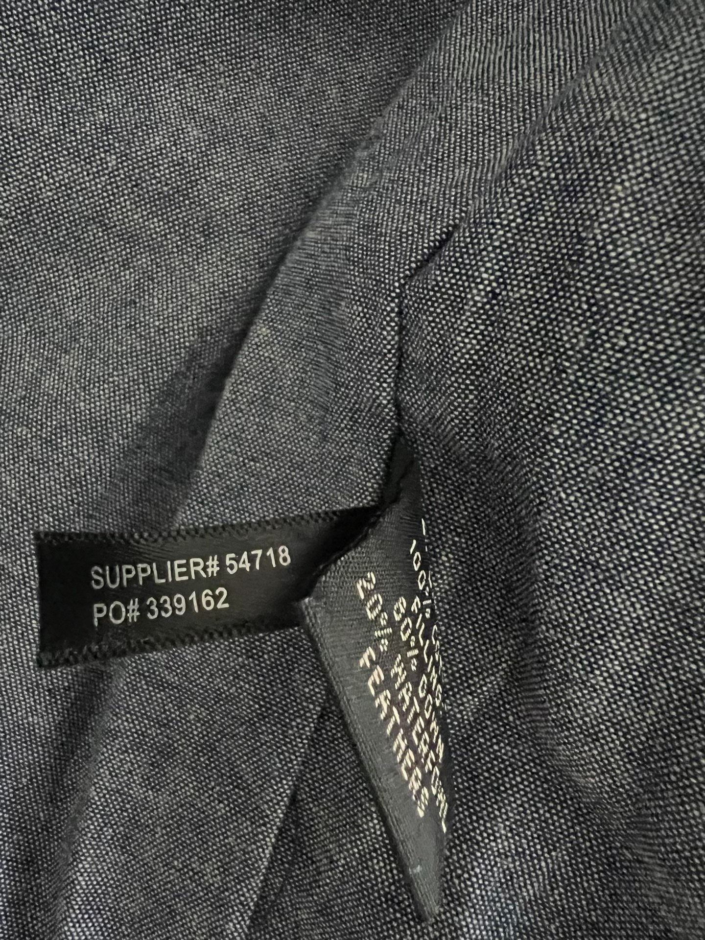 RRL Indigo Dyed Wool Down Vest — label