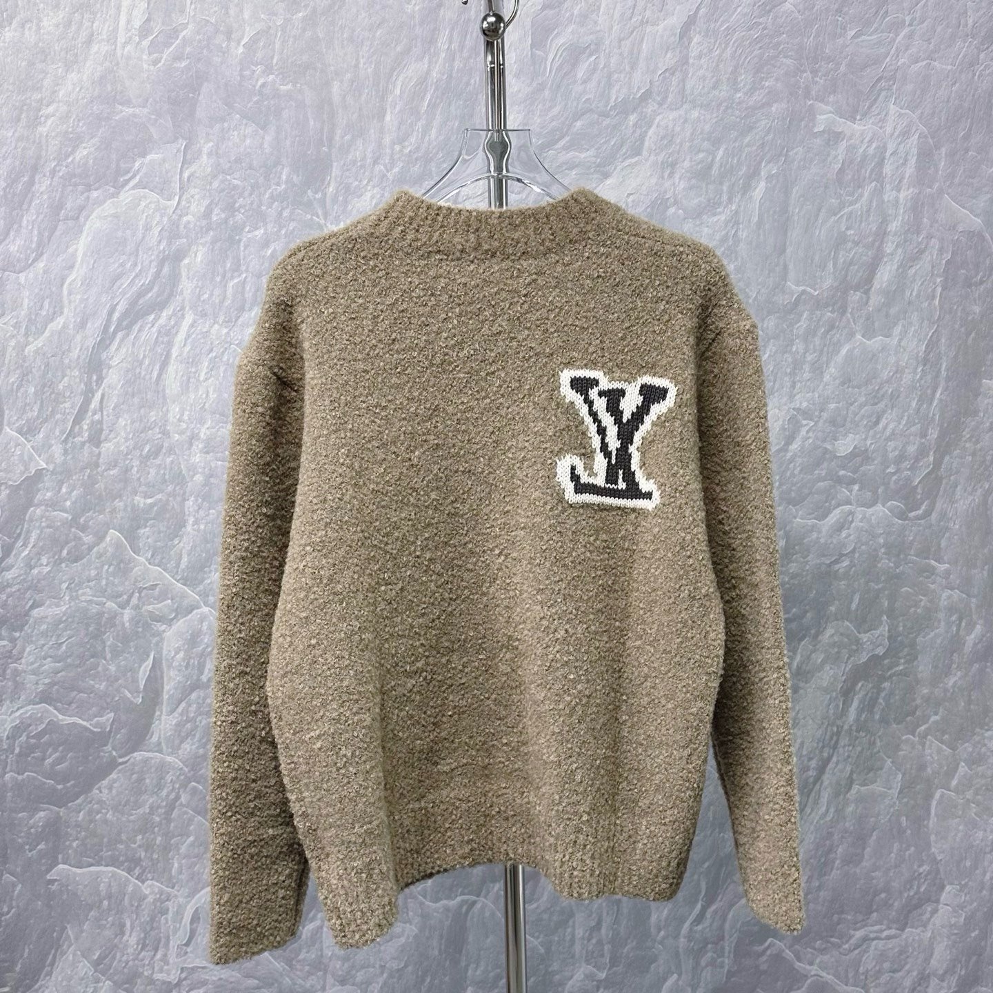Louis Vuitton SS24 Intarsia Logo Teddy Sweater — back