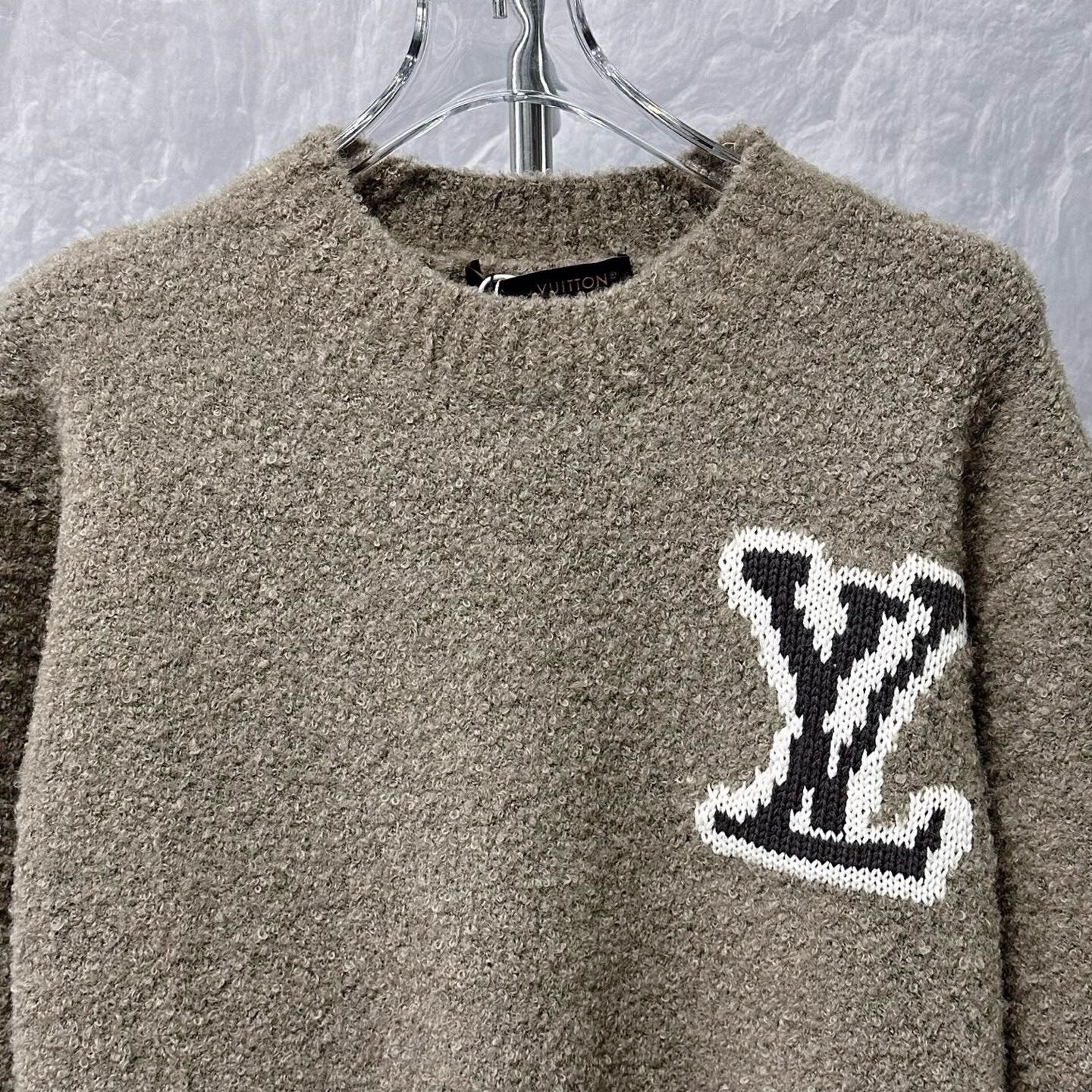 Louis Vuitton SS24 Intarsia Logo Teddy Sweater — front