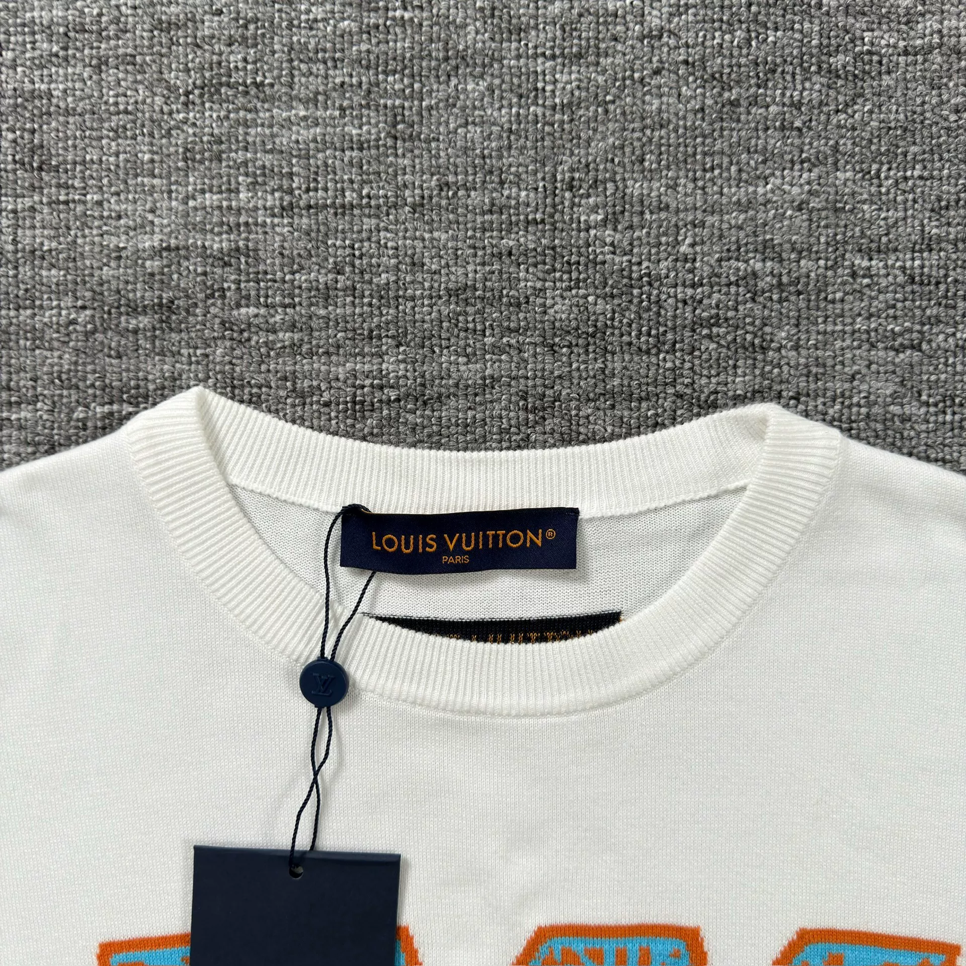 Louis Vuitton White Tiger Stripe Short-Sleeve Tee — front