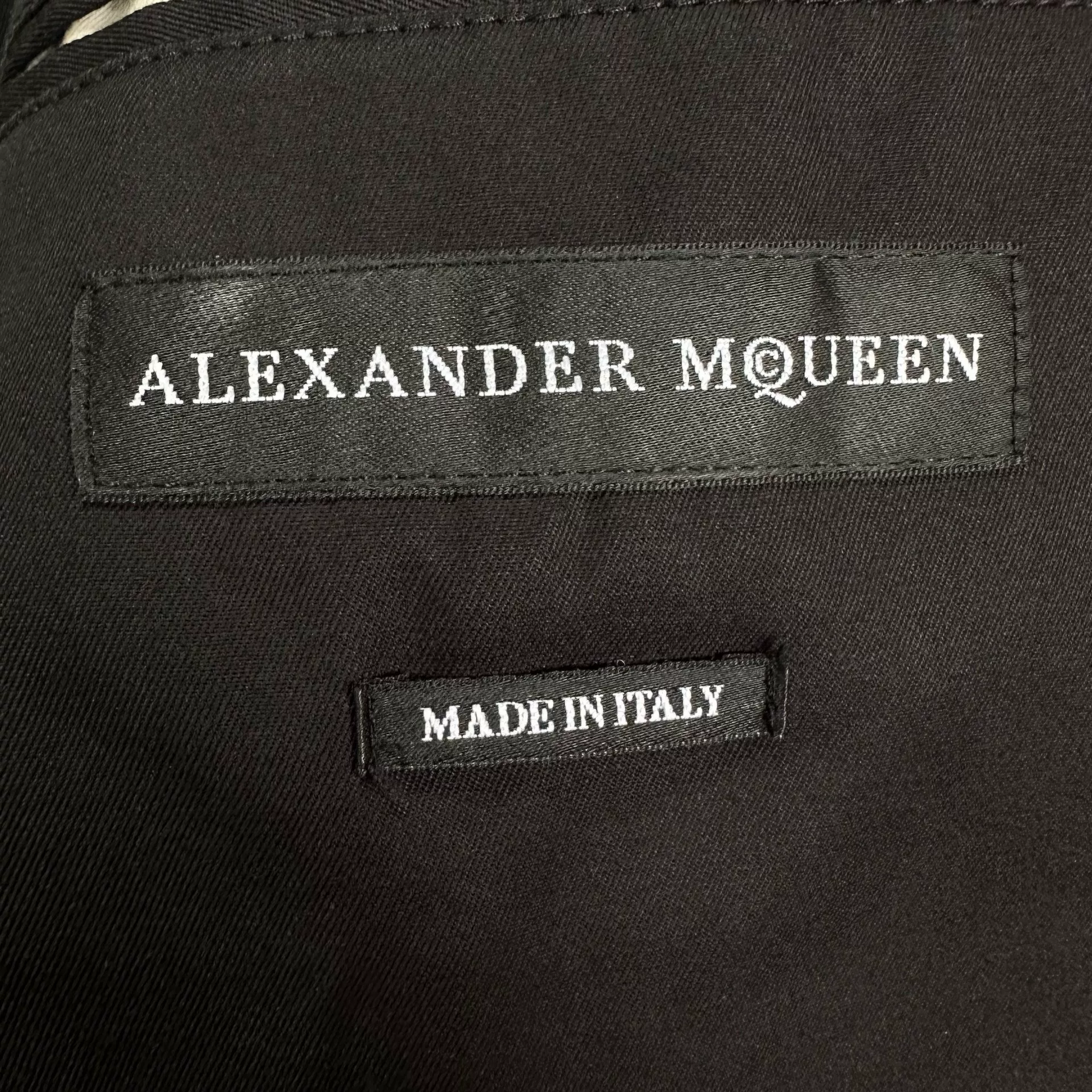 Alexander McQueen Embroidered Motorcycle Jacket — label