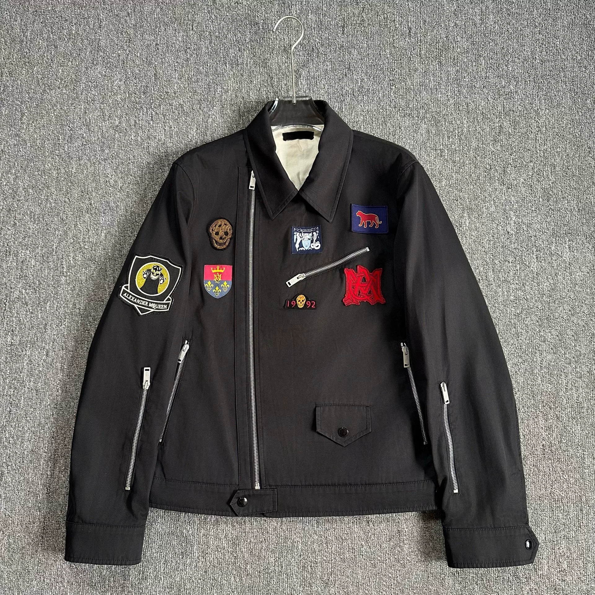 Alexander McQueen Embroidered Motorcycle Jacket — detail