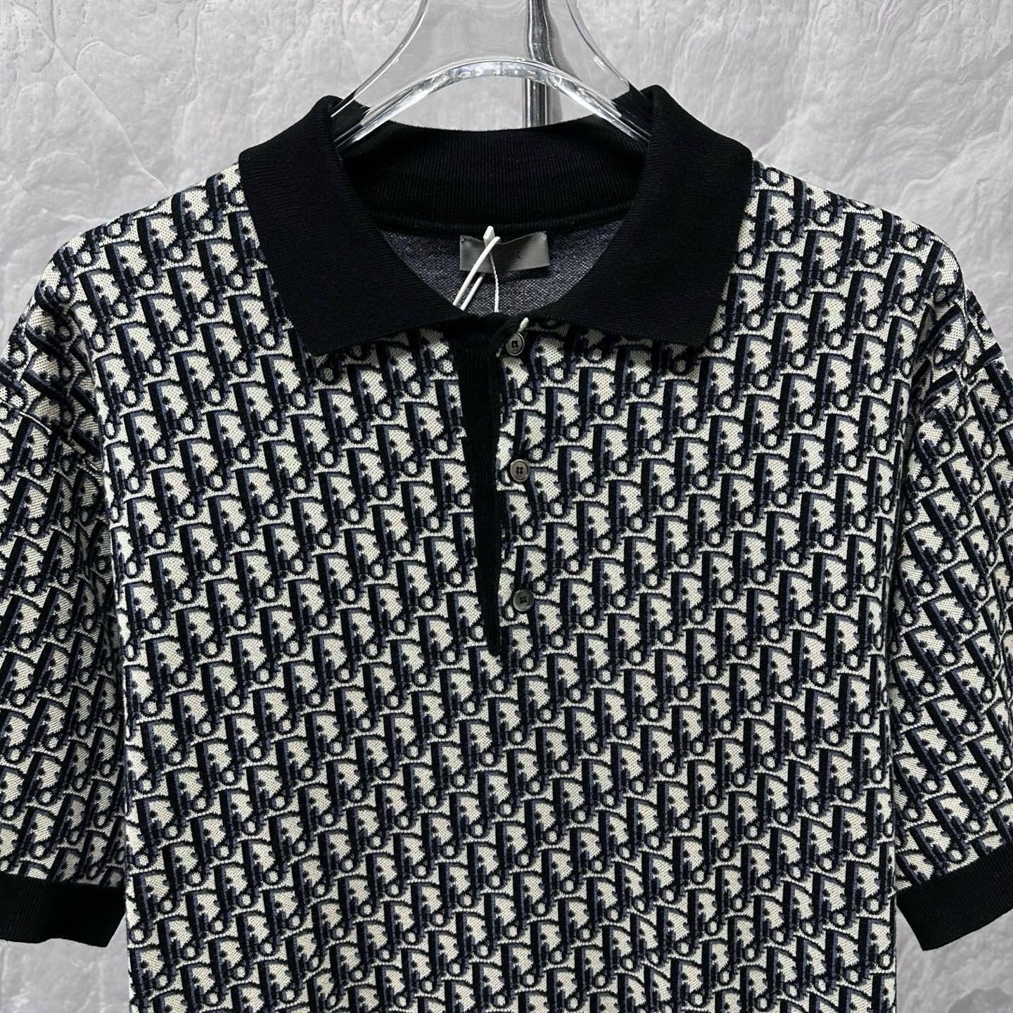 Dior All-Over Print Polo Knit Short Sleeve — detail