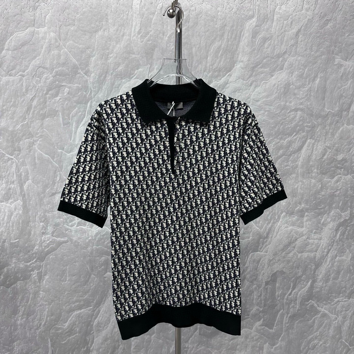 Dior All-Over Print Polo Knit Short Sleeve — front