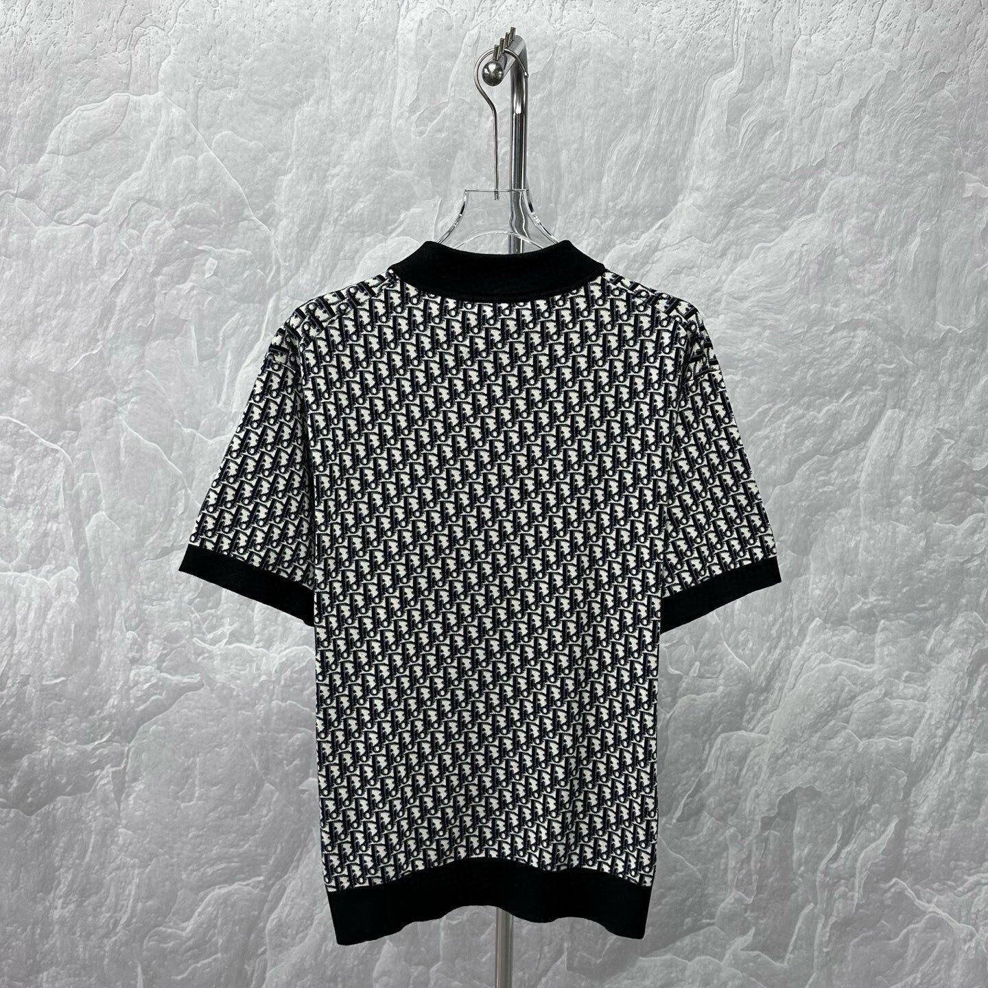 Dior All-Over Print Polo Knit Short Sleeve — label