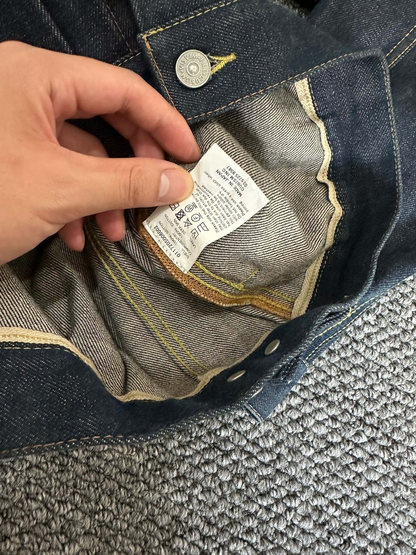 visvim Raw Denim 101 Jacket — detail