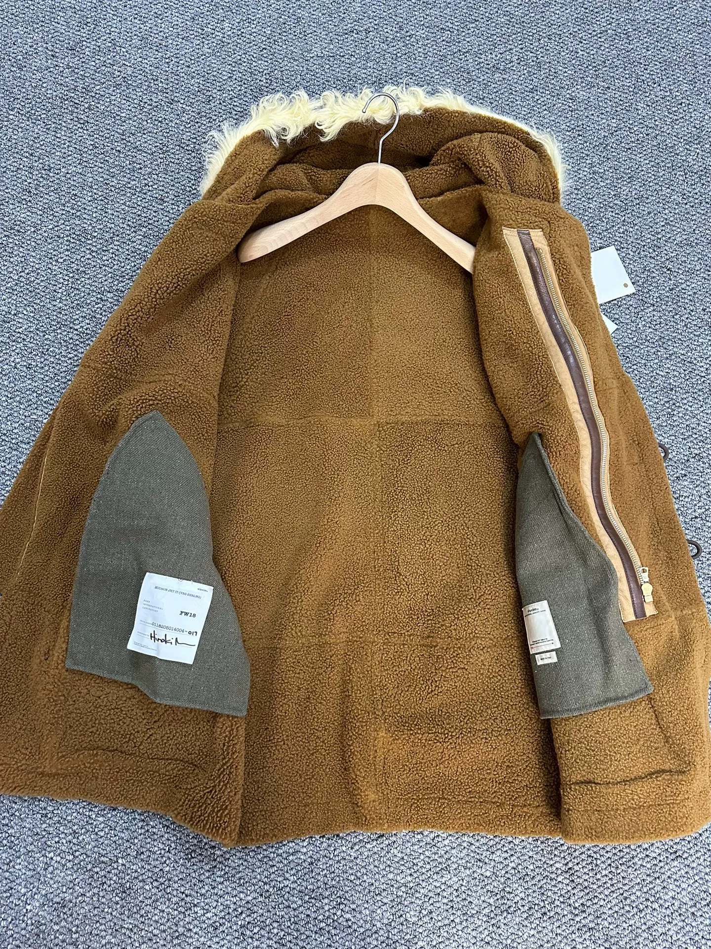 visvim Hudson Shearling Sheepskin Coat — detail