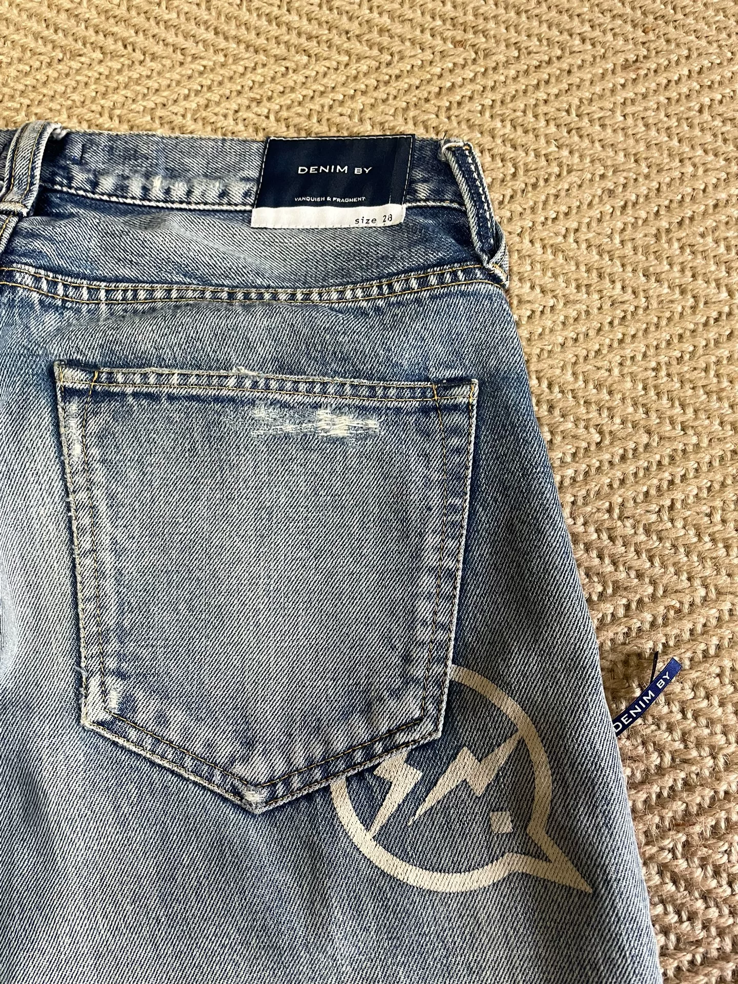 Vanquish & Fragment Distressed Washed Jeans — back