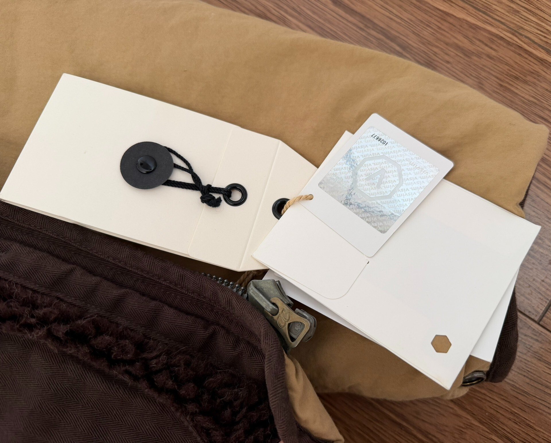 VISVIM C/D LINER JKT IRIS CONTRARY DEPT — label