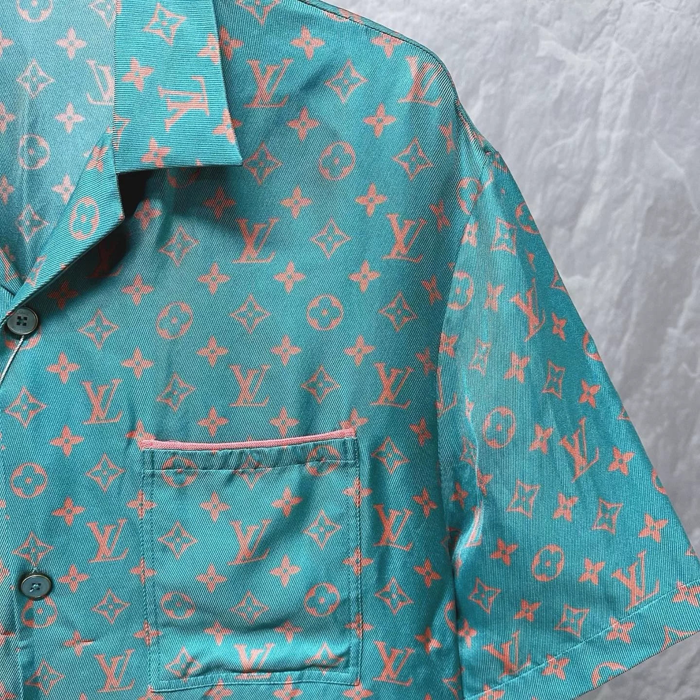 Louis Vuitton FW25 Monogram Silk Short Sleeve Shirt — front