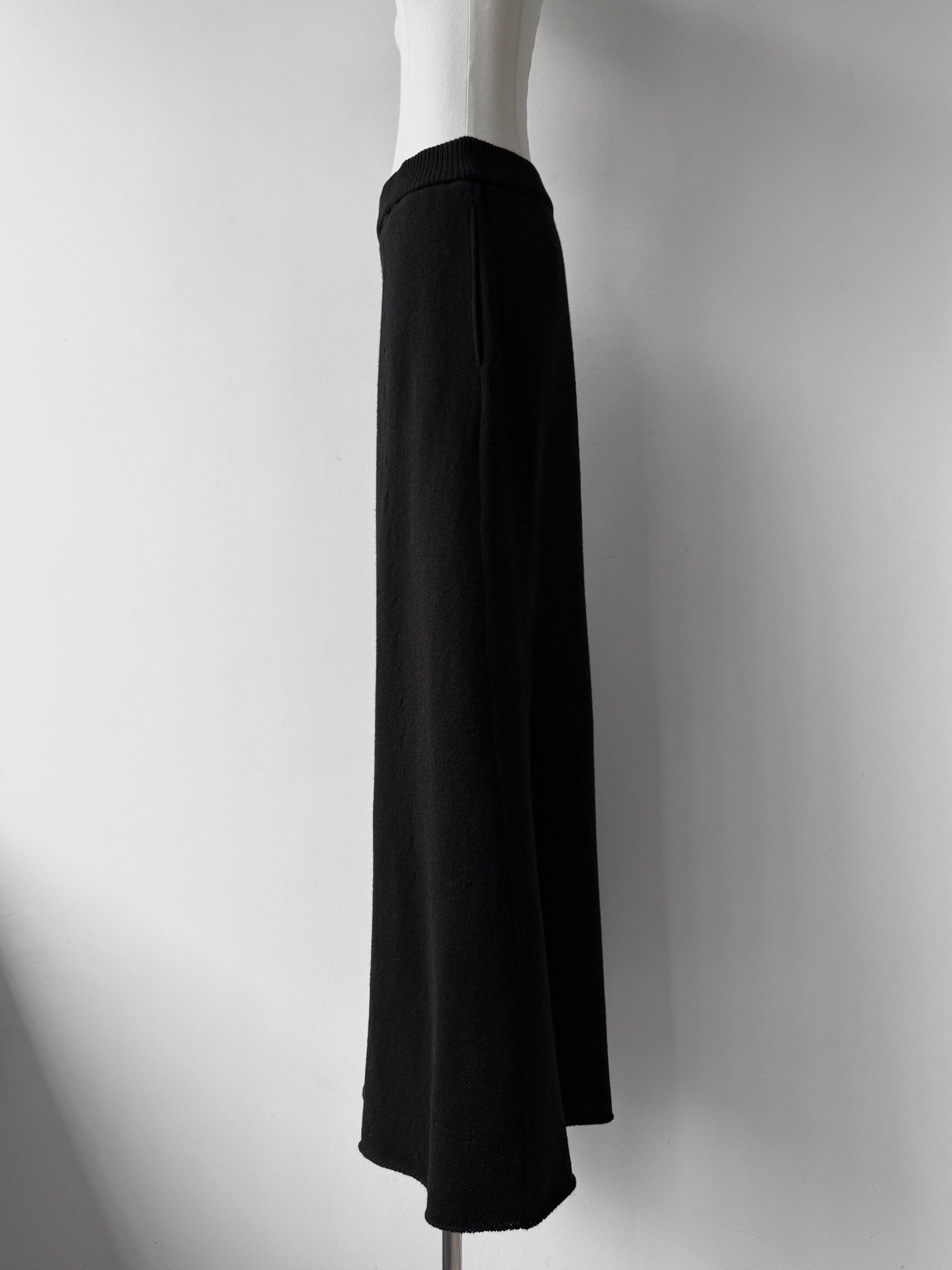 Yohji Yamamoto Y's Asymmetric Wool Maxi Skirt — back