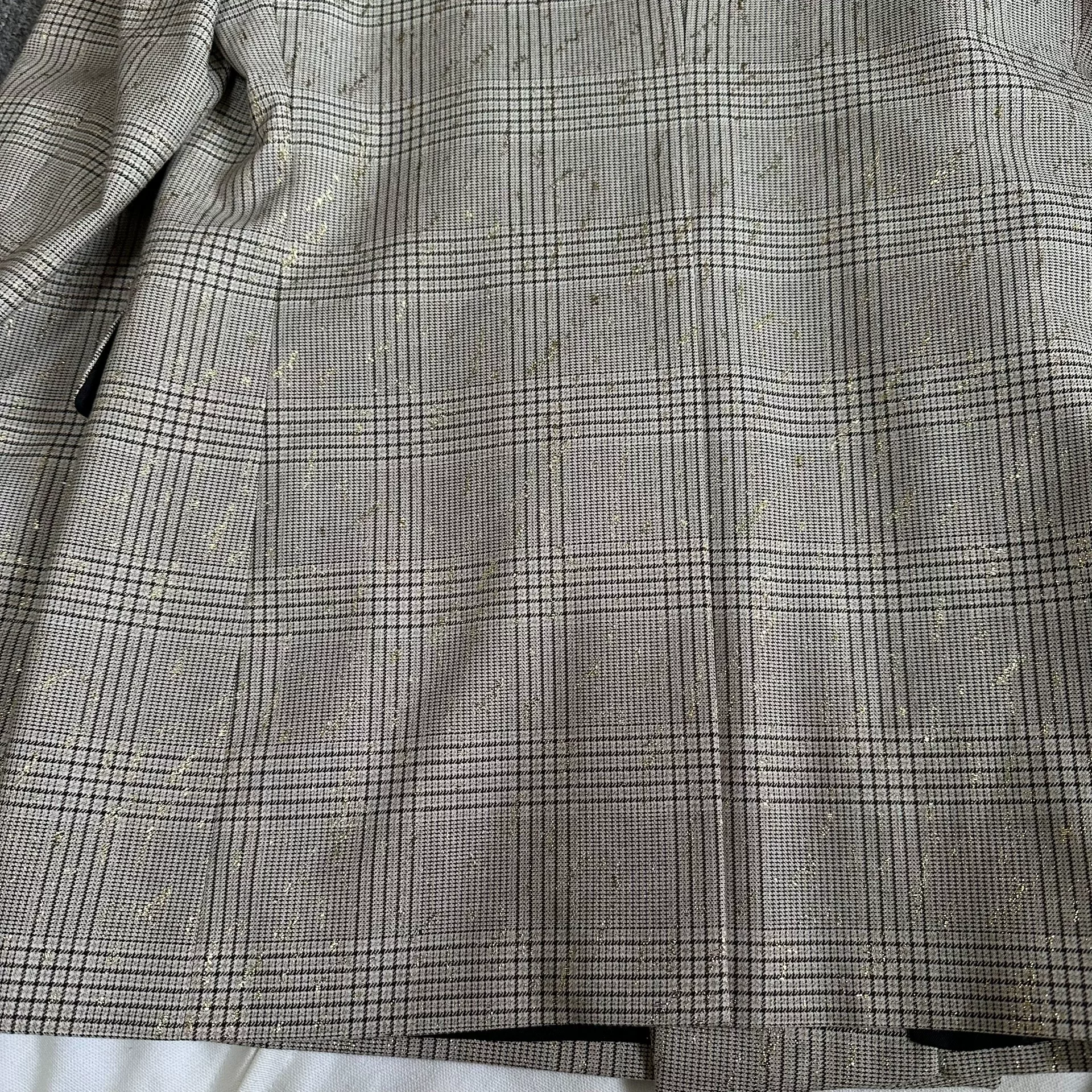 Berluti Beige Plaid Gold Thread Suit Jacket — label