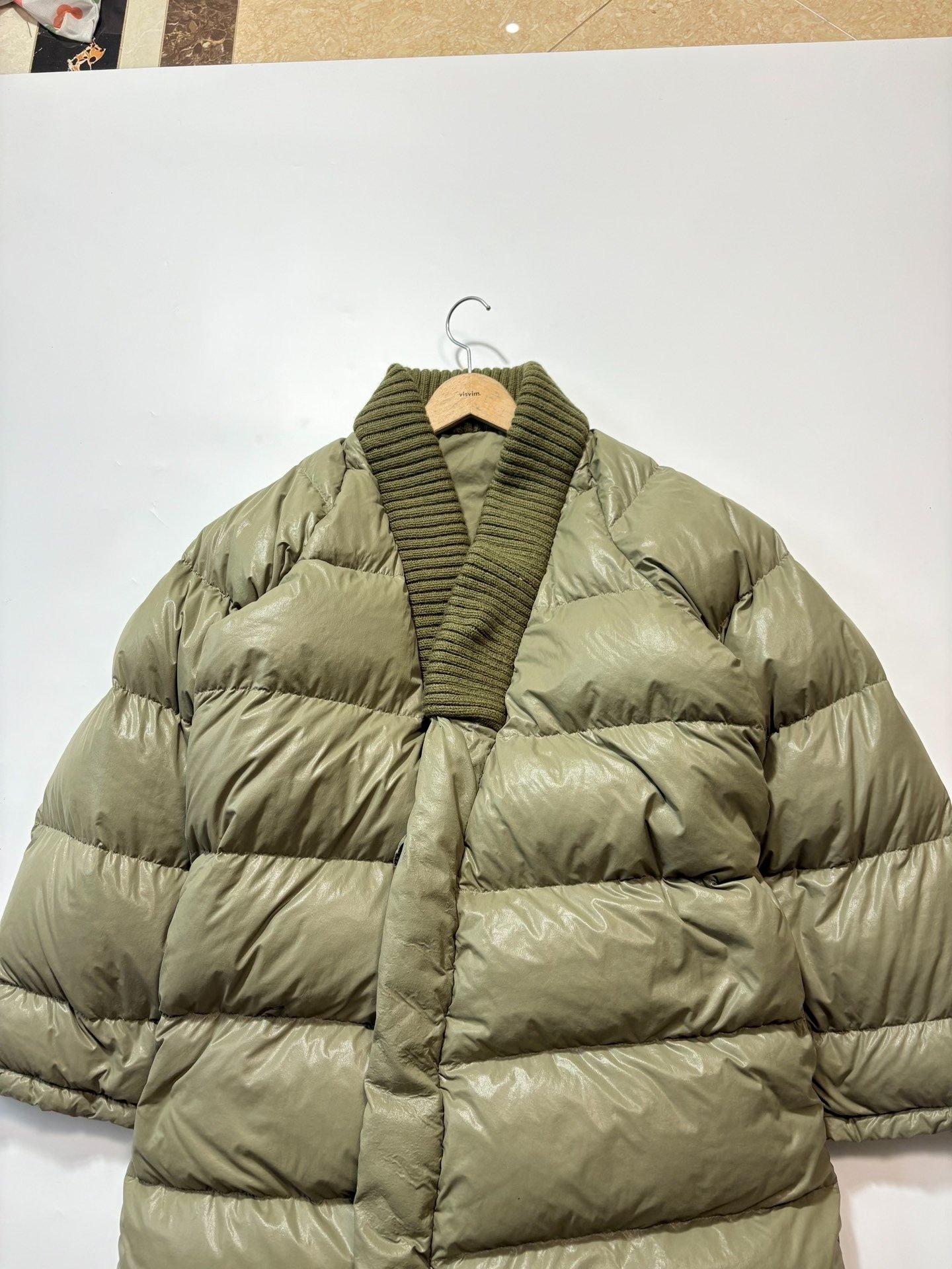 VISVIM Yukata Down Mud-Dyed Robe — front