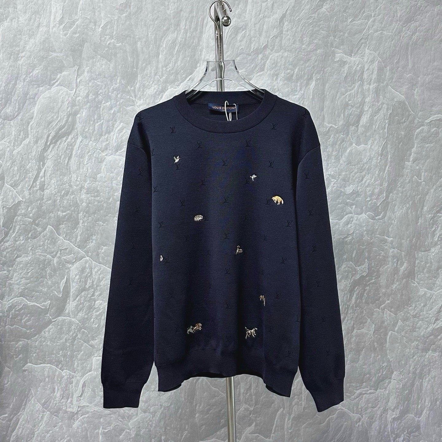 Louis Vuitton SS26 Animal Embroidery Wool Sweater XL