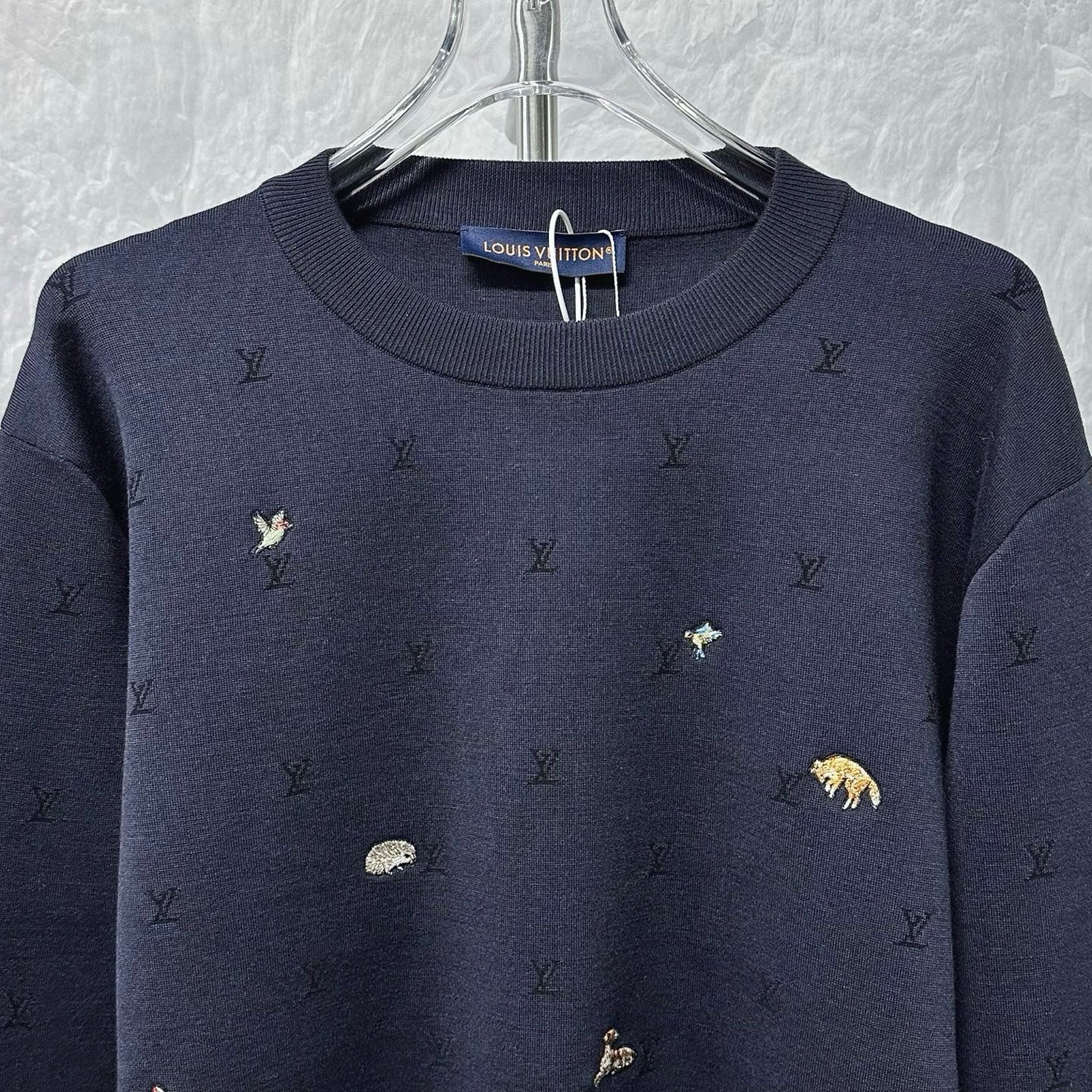 Louis Vuitton SS26 Animal Embroidery Wool Sweater XL — front