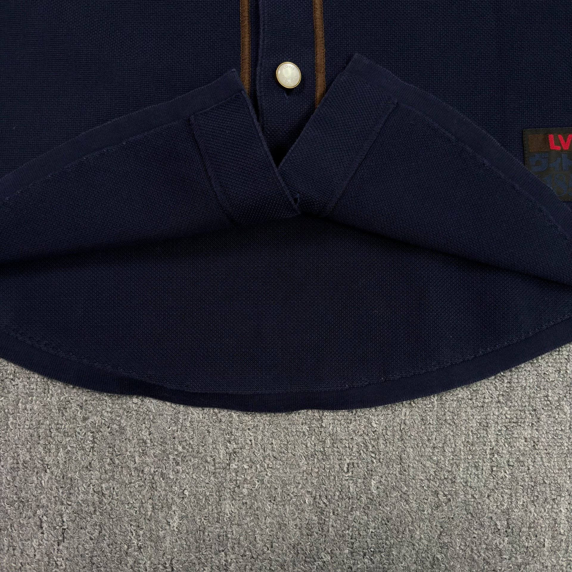 LV Nigo Embroidery Logo Baseball Shirt — label