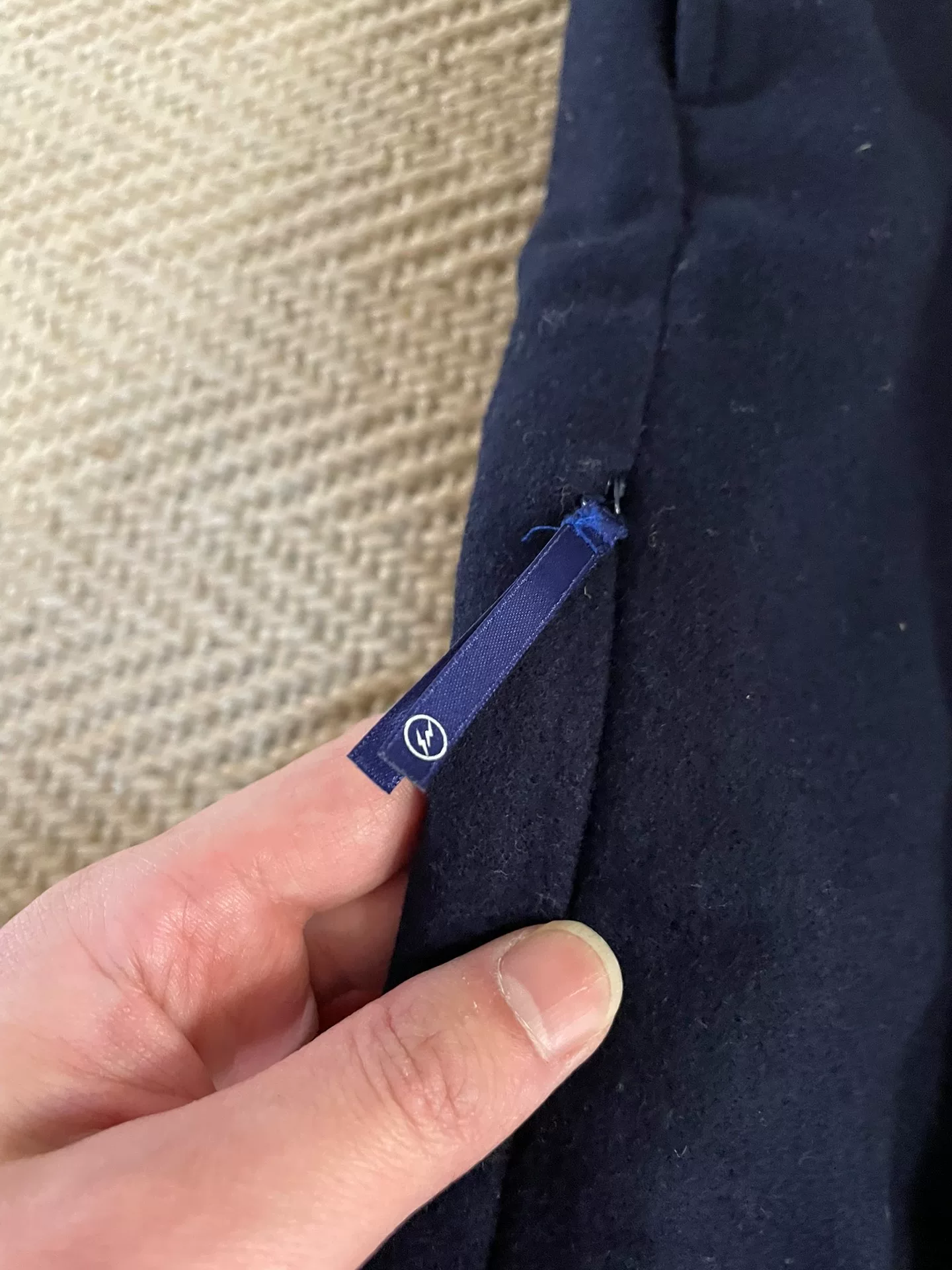 DENIM BY VANQUISH & FRAGMENT Pink Shimmer Wool Pants — detail
