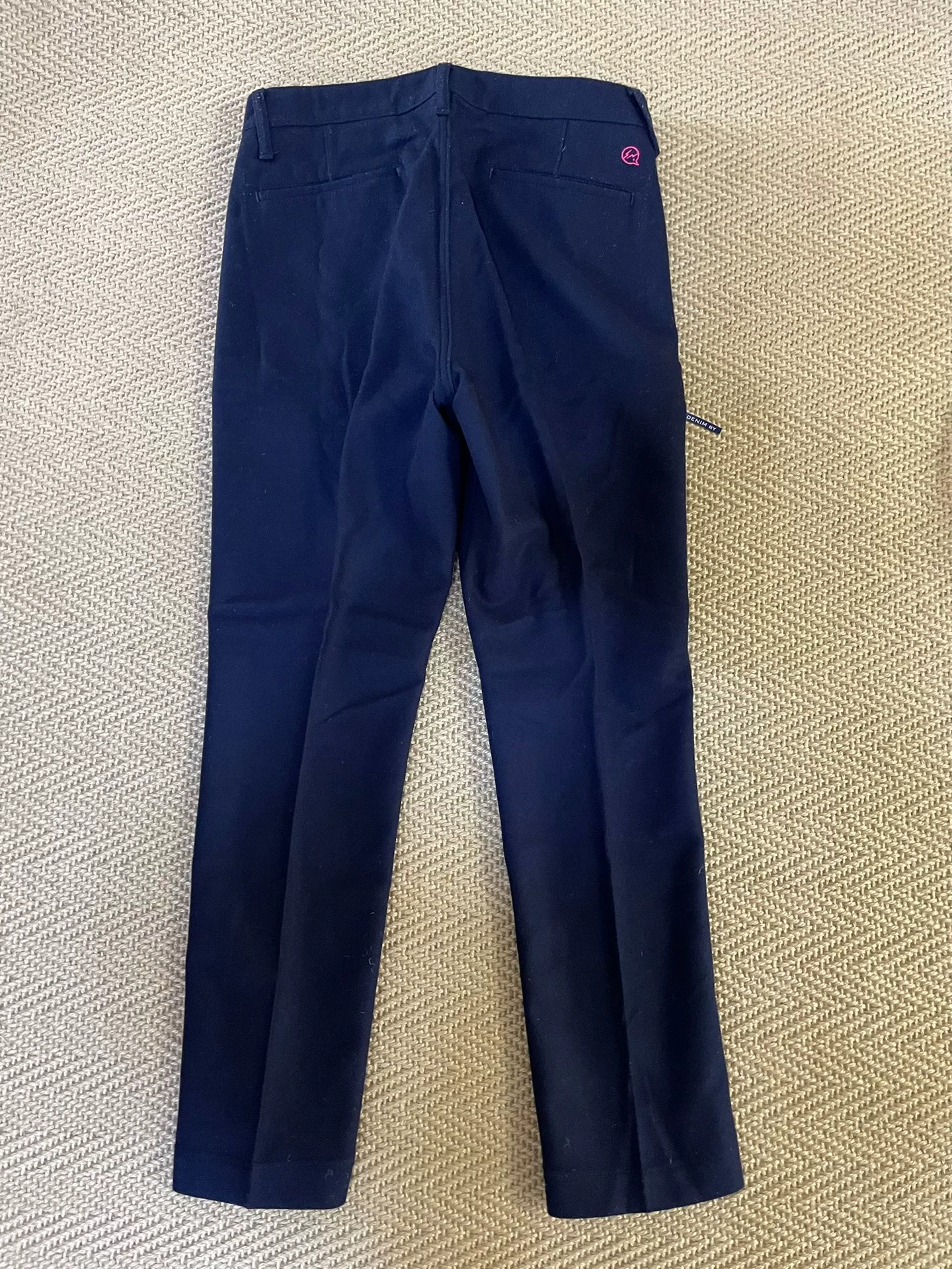 DENIM BY VANQUISH & FRAGMENT Pink Shimmer Wool Pants — front