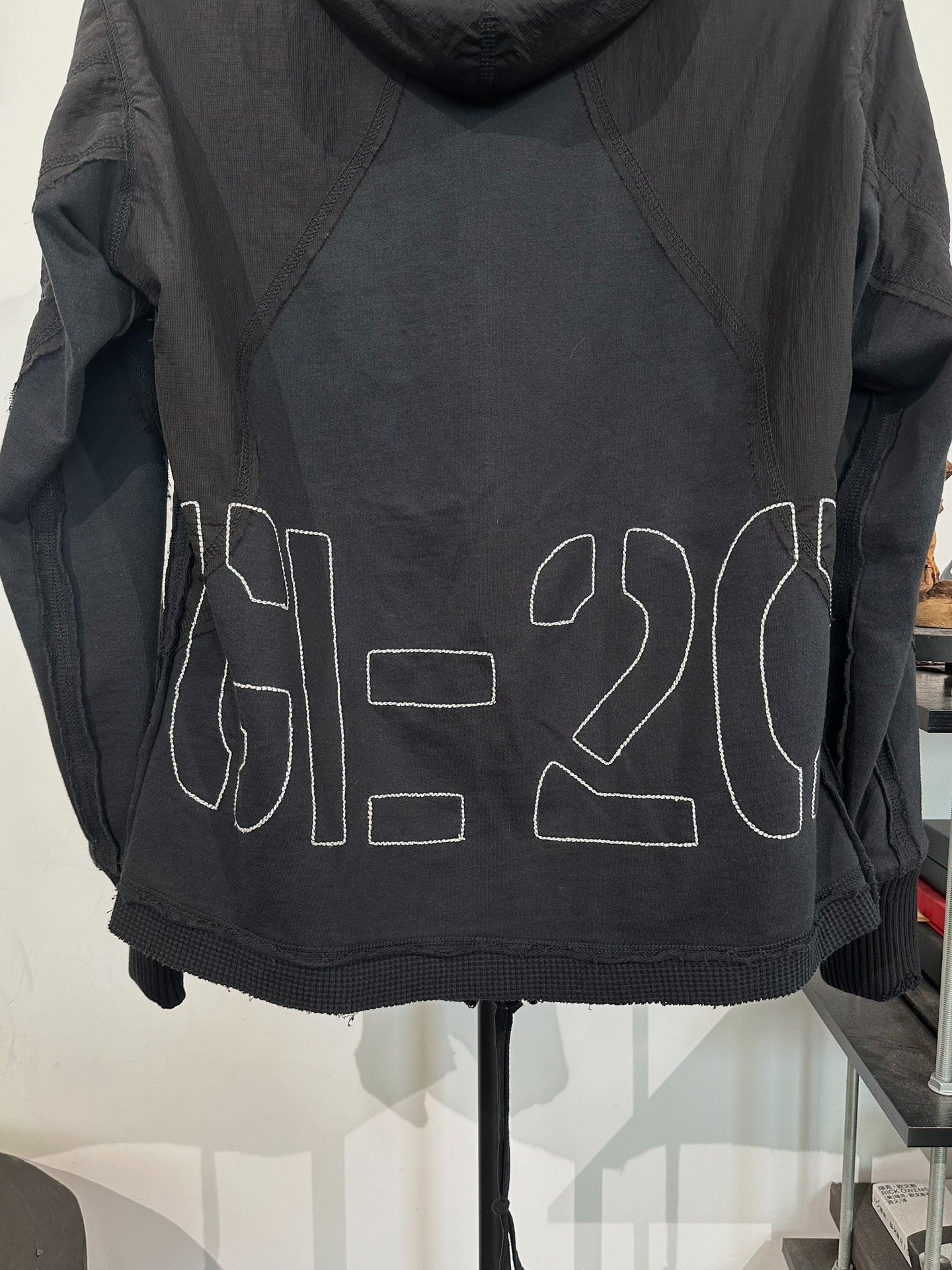 Greg Lauren Black Hooded Jacket — back