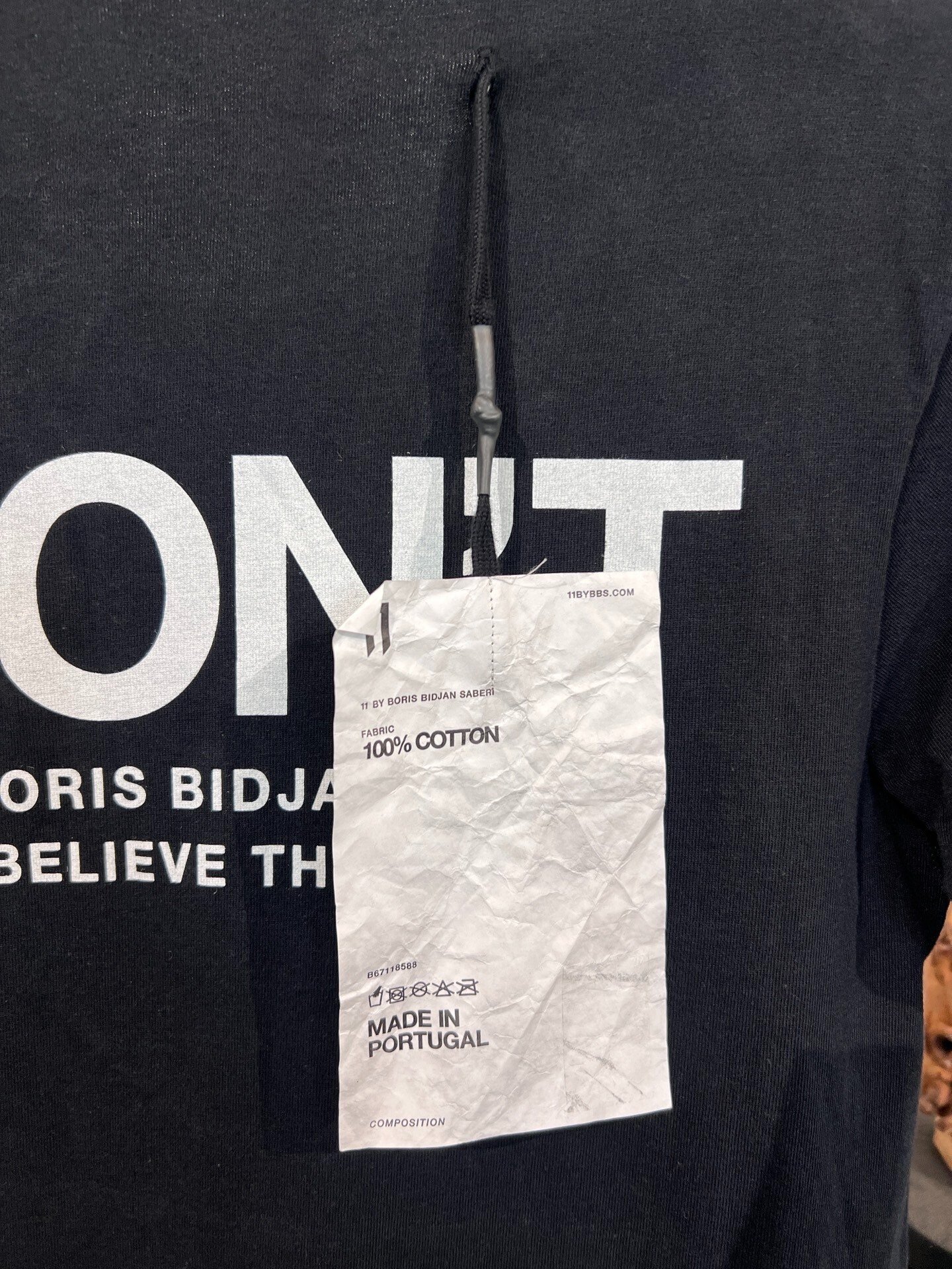 Boris Bidjan Saberi 11by BBS Slogan Print T-Shirt — back