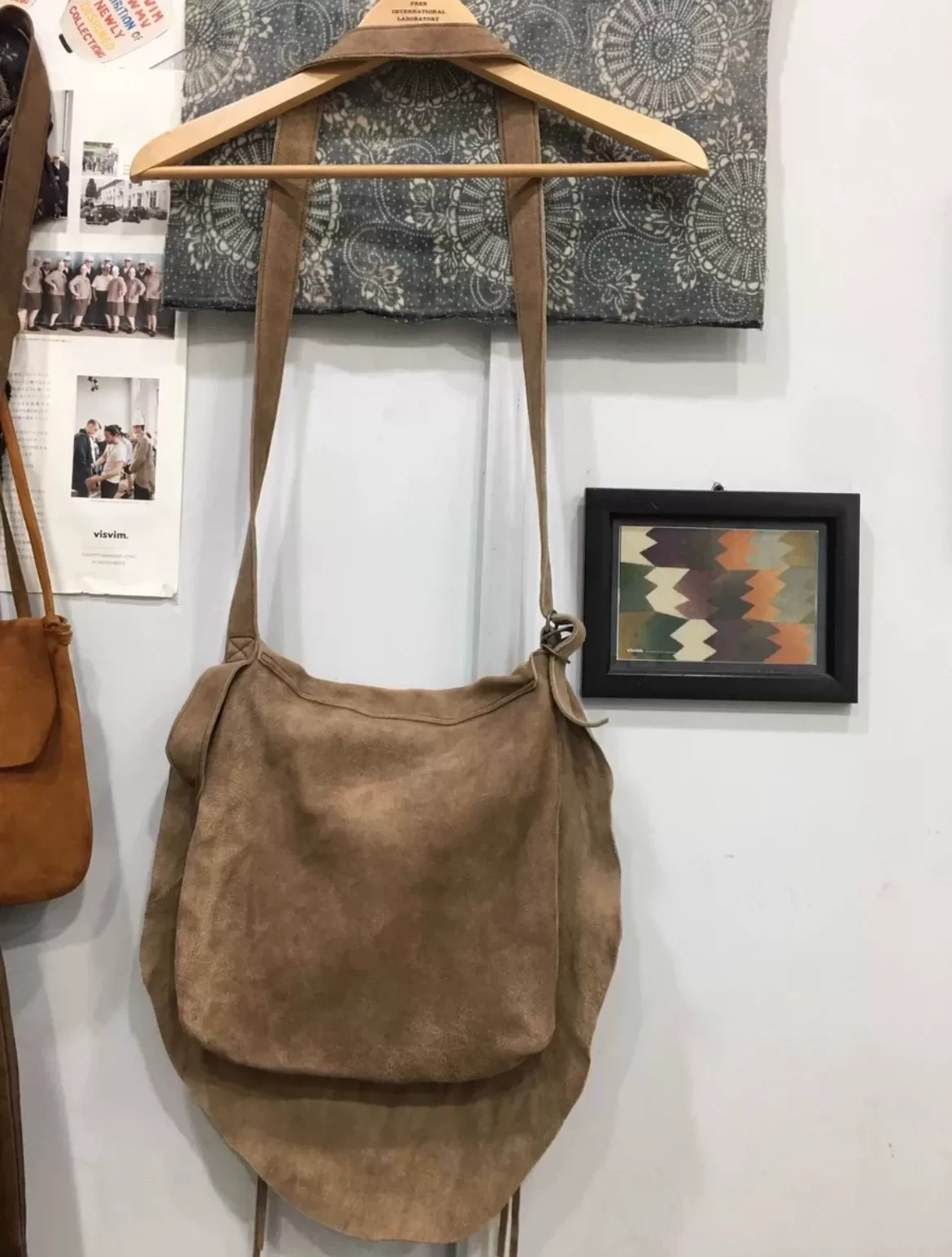 VISVIM 23AW ICT DEERSKIN SHOULDER BAG — front