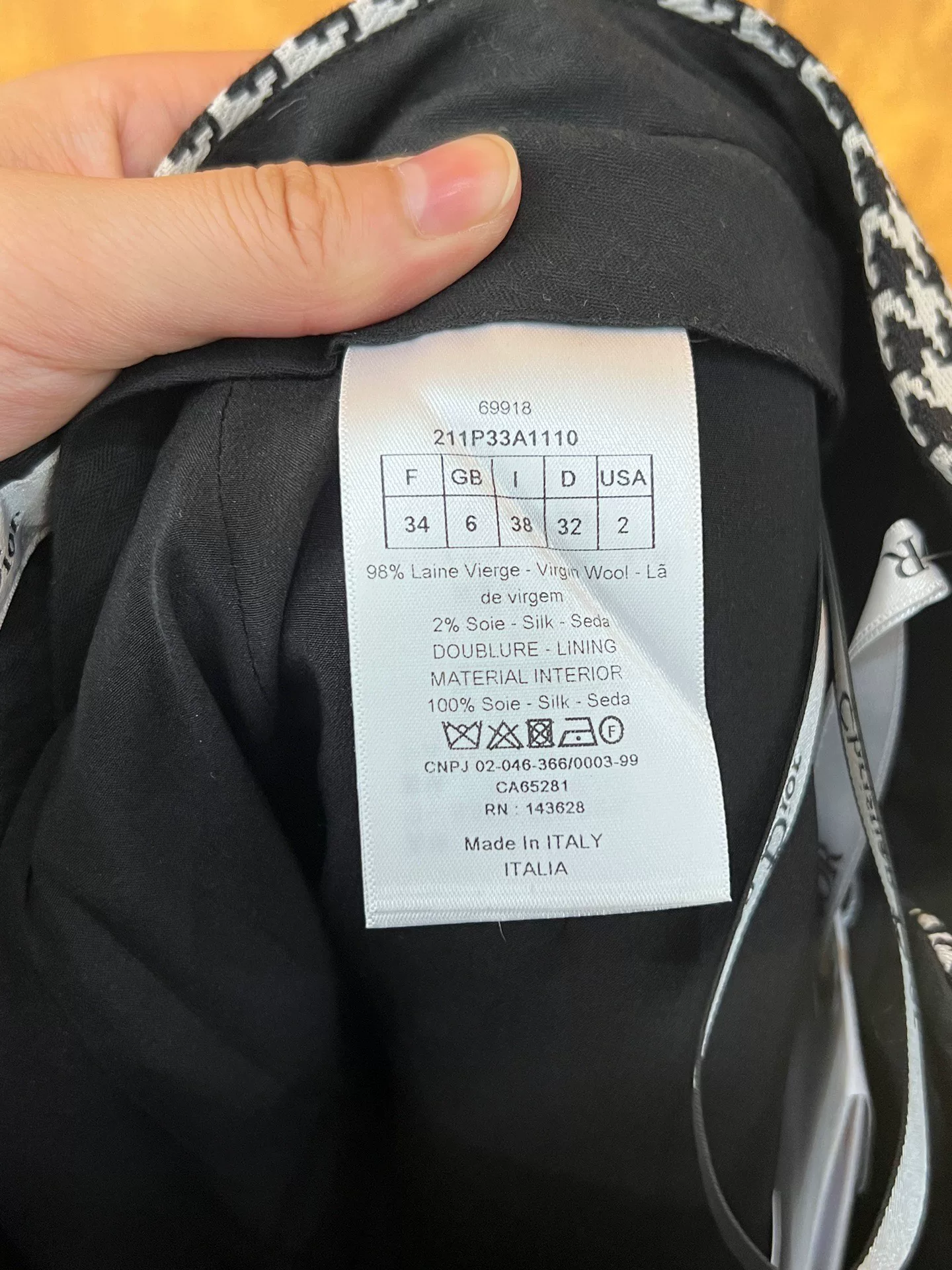 Dior Houndstooth Check Shorts — back