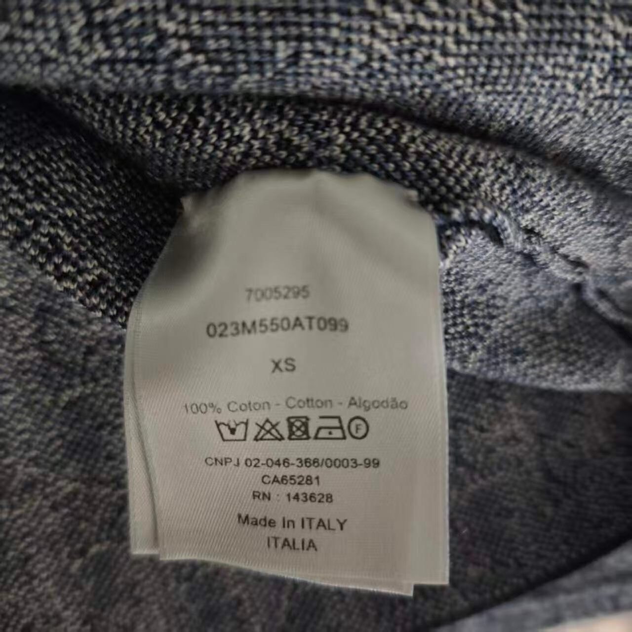 Dior Classic Monogram Long-Sleeve Shirt — label